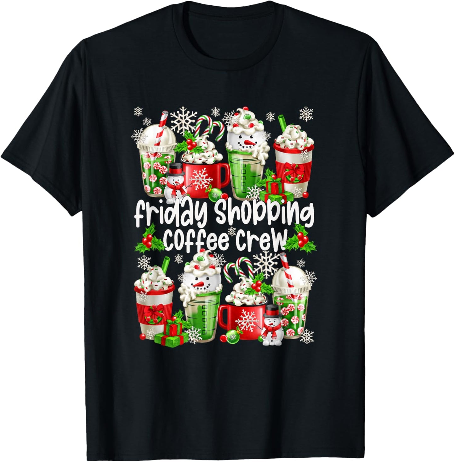Friday Shopping Crew Black Shopping Family Group Xmas Coffee
