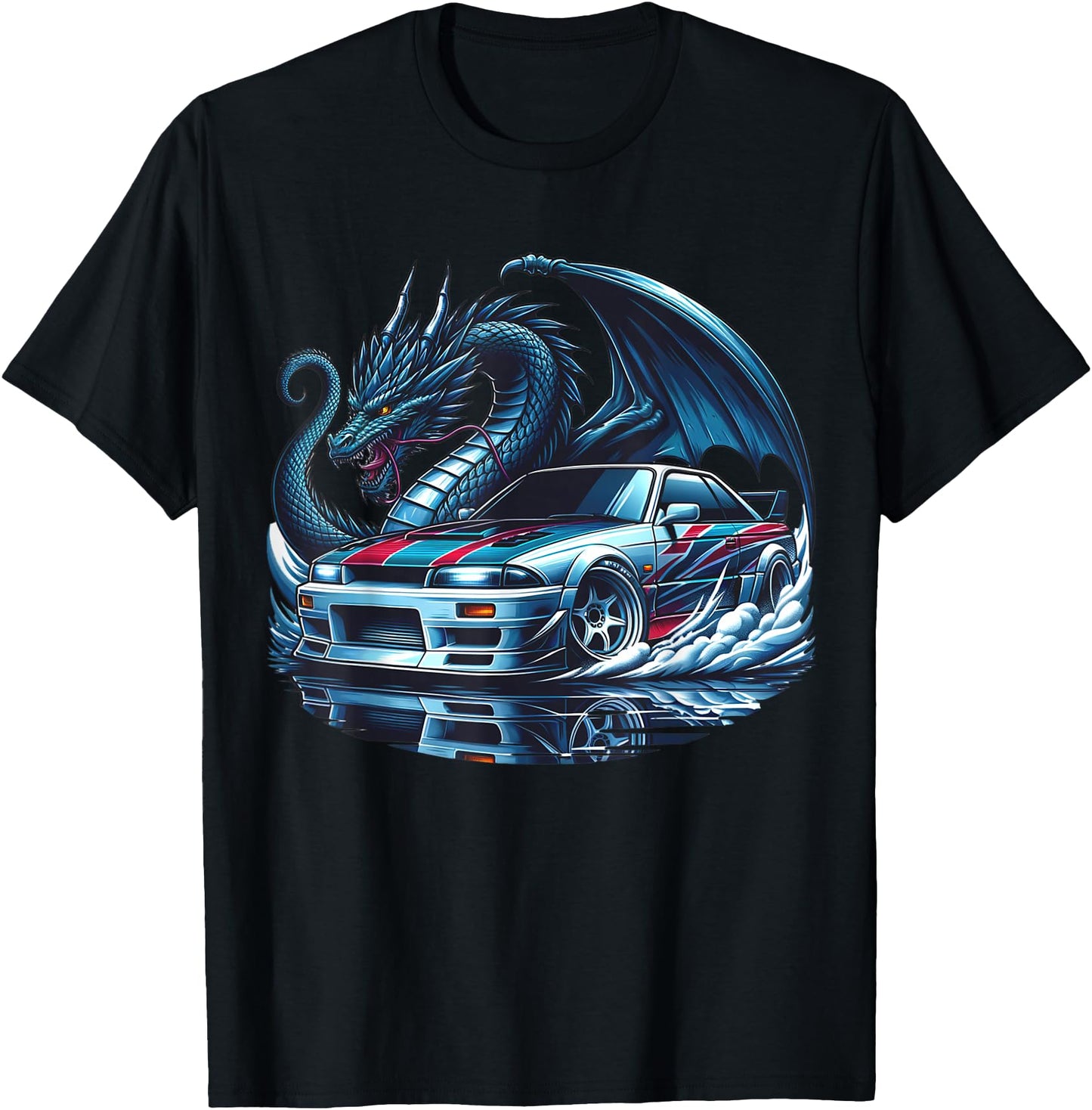 Japanese Retro Car Racing Dragon Drifting Art JDM Legend