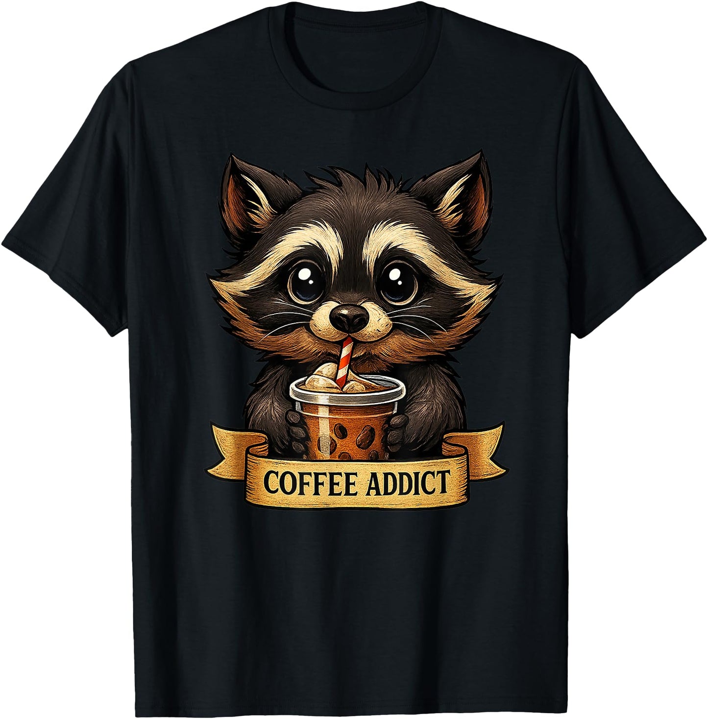 Cute Raccoon Drink Coffee Funny Gifts for Men Women Teen Kid