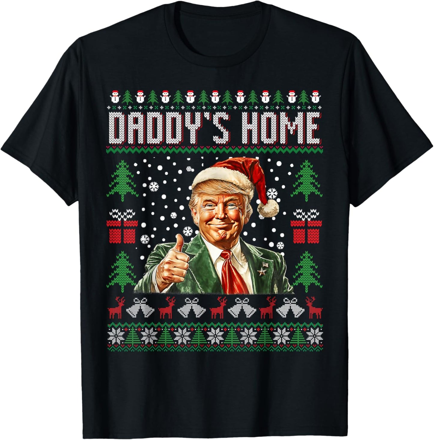 Funny Daddy's Home Trump Ugly Christmas Sweater Xmas Pajamas