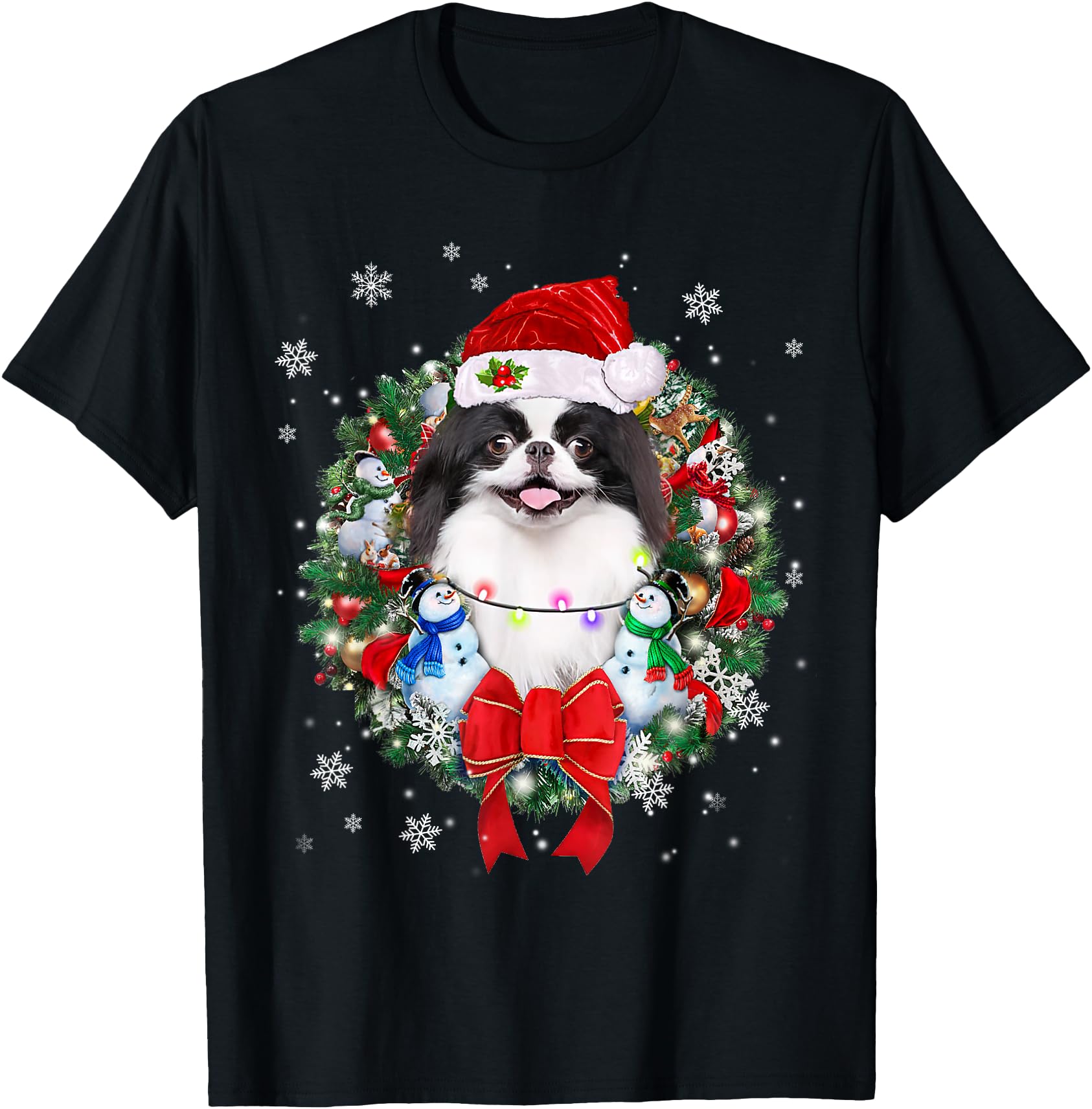 Japanese Chin Christmas Wreath Decoration Xmas Pajamas