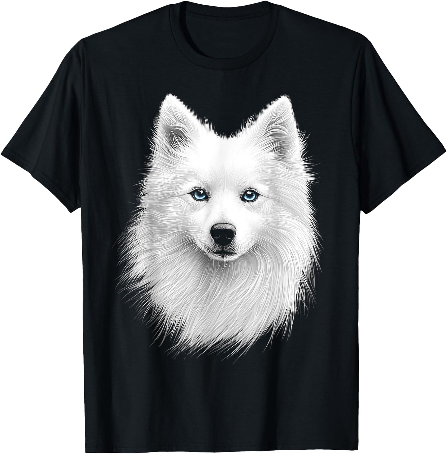 Japanese Spitz Dog Motif Pet Art Blue Eyes Japanese Spitz