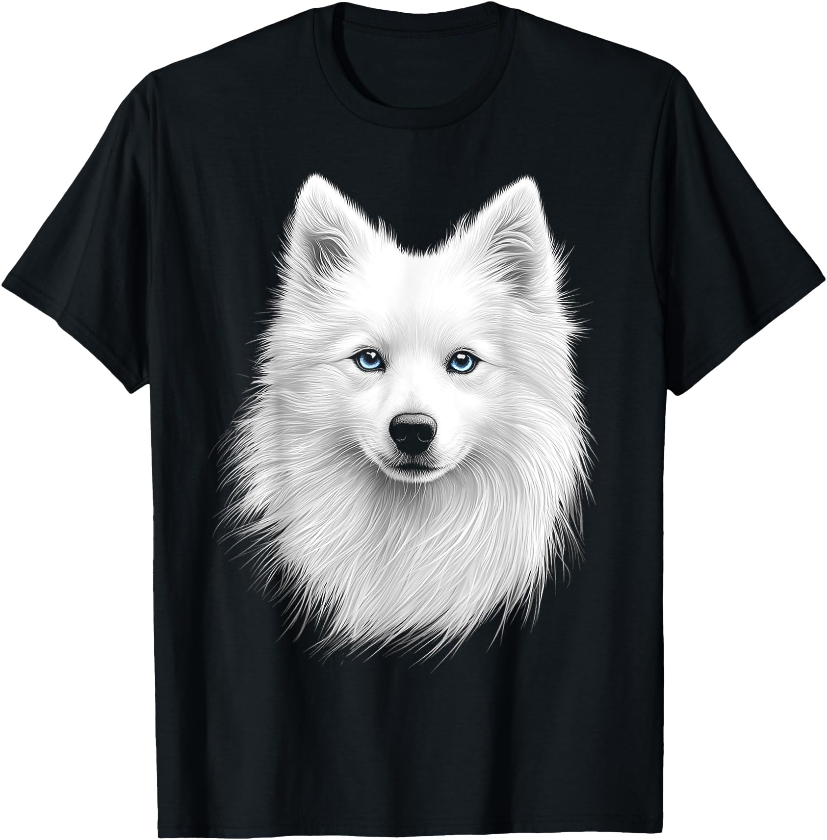 Japanese Spitz Dog Motif Pet Art Blue Eyes Japanese Spitz