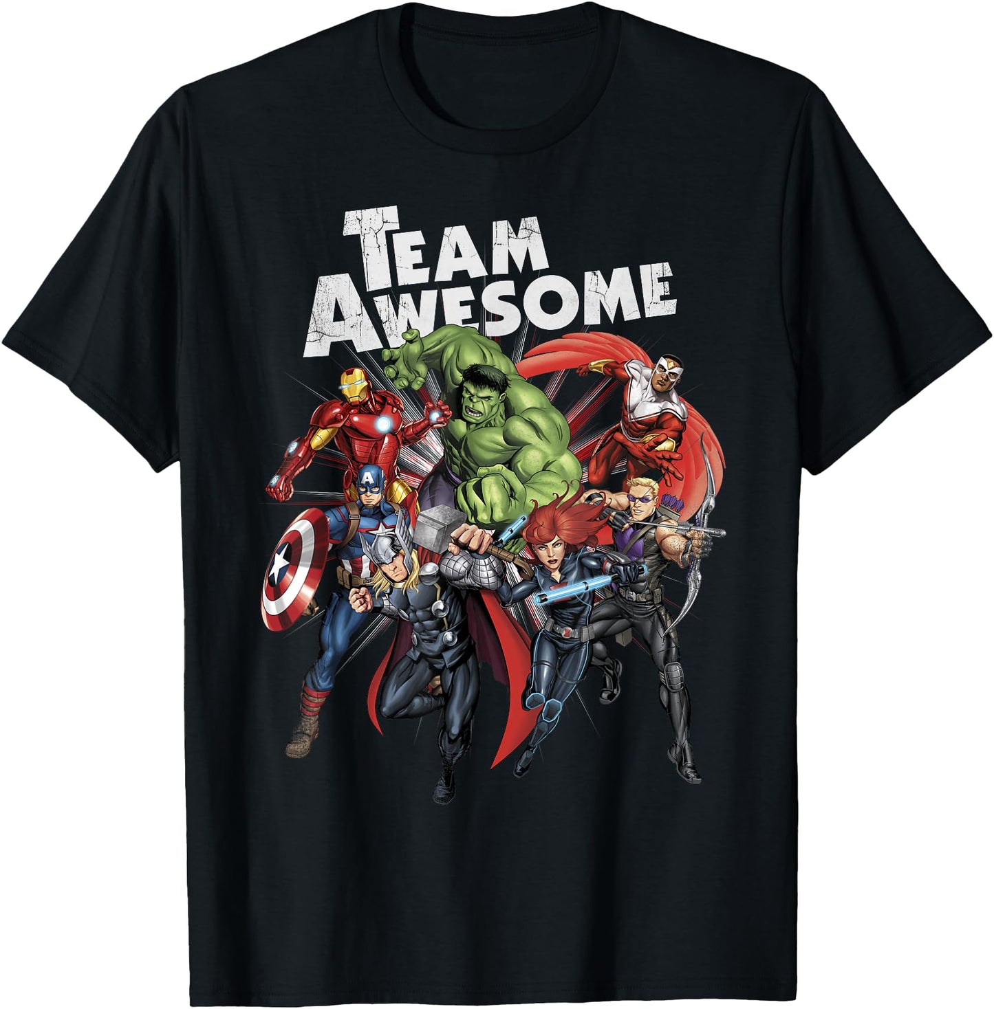 Avengers Assemble TEAM AWESOME Group Huddle T-Shirt
