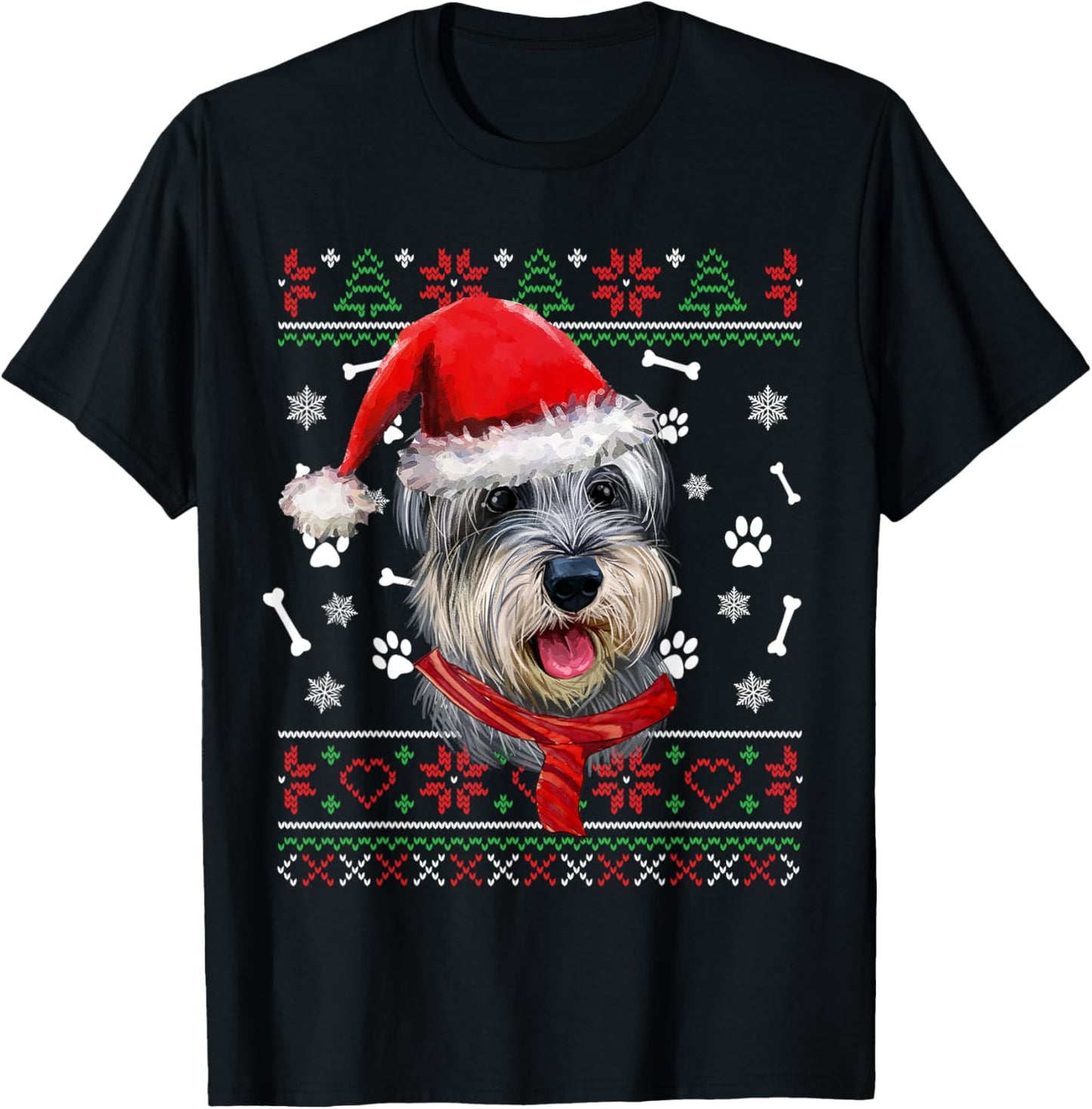 Ugly Sweater Christmas Miniature Schnauzer Dog Christmas Xmas Men Women Kids