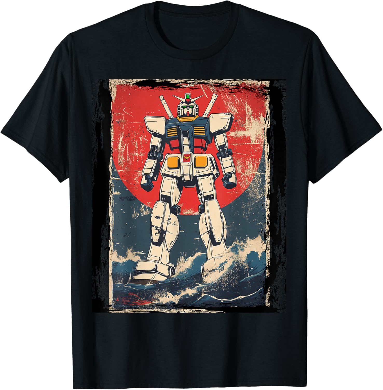Mecha Anime Roboto Japanese Kanagawa Great Wave Manga