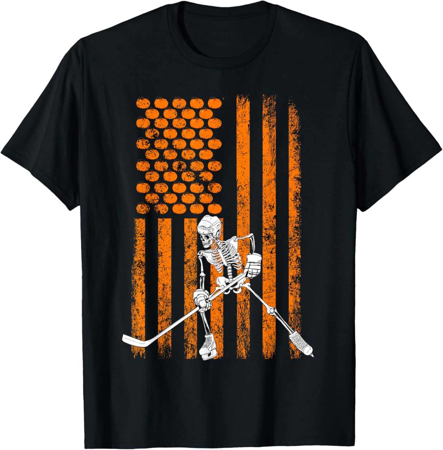 Ice Hockey Player Fan Gift Skeleton Halloween Shirt Men Boys