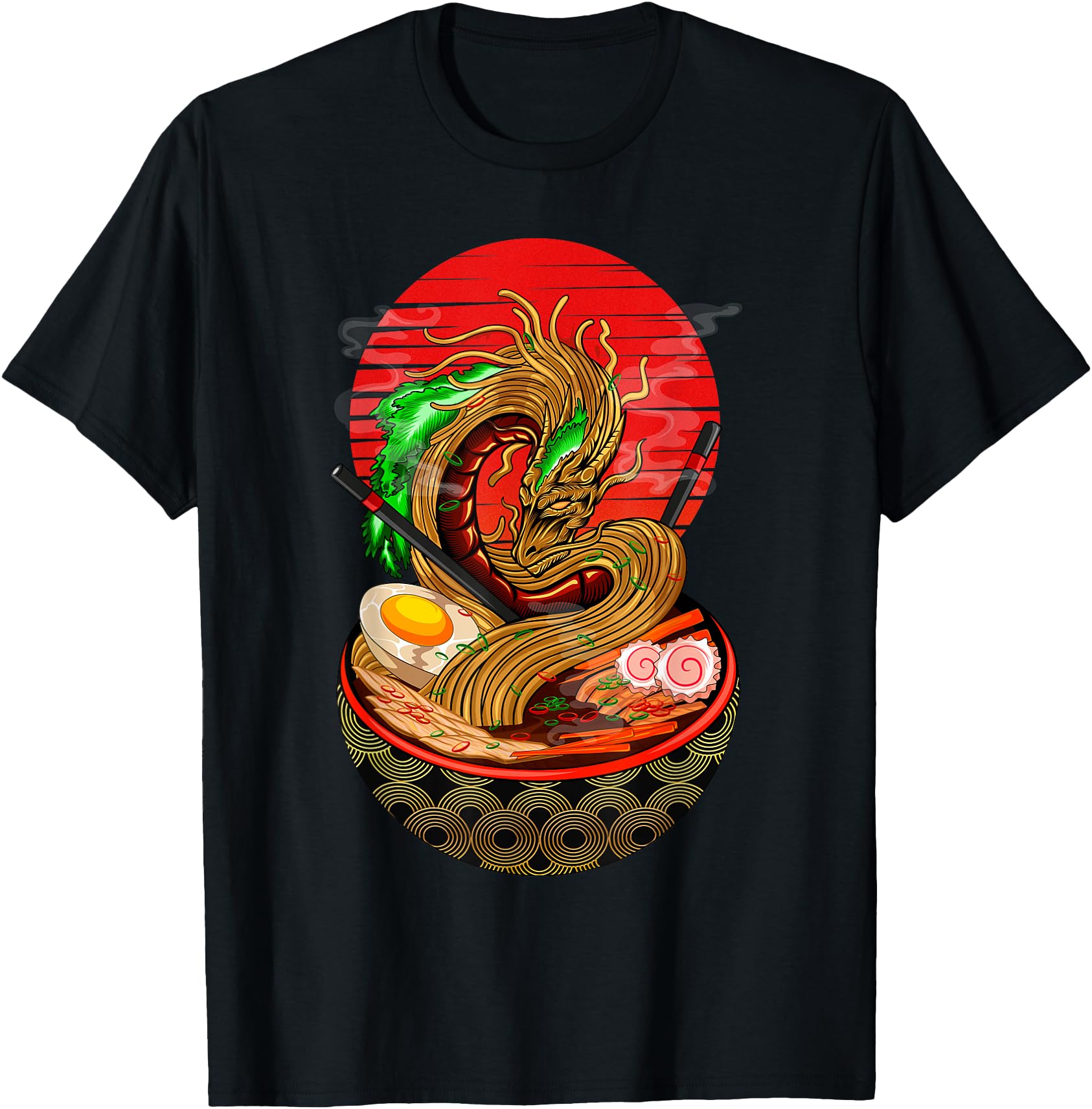 Kawaii Ramen T-Shirt Funny Japanese Asian Noodles Dragon Tee