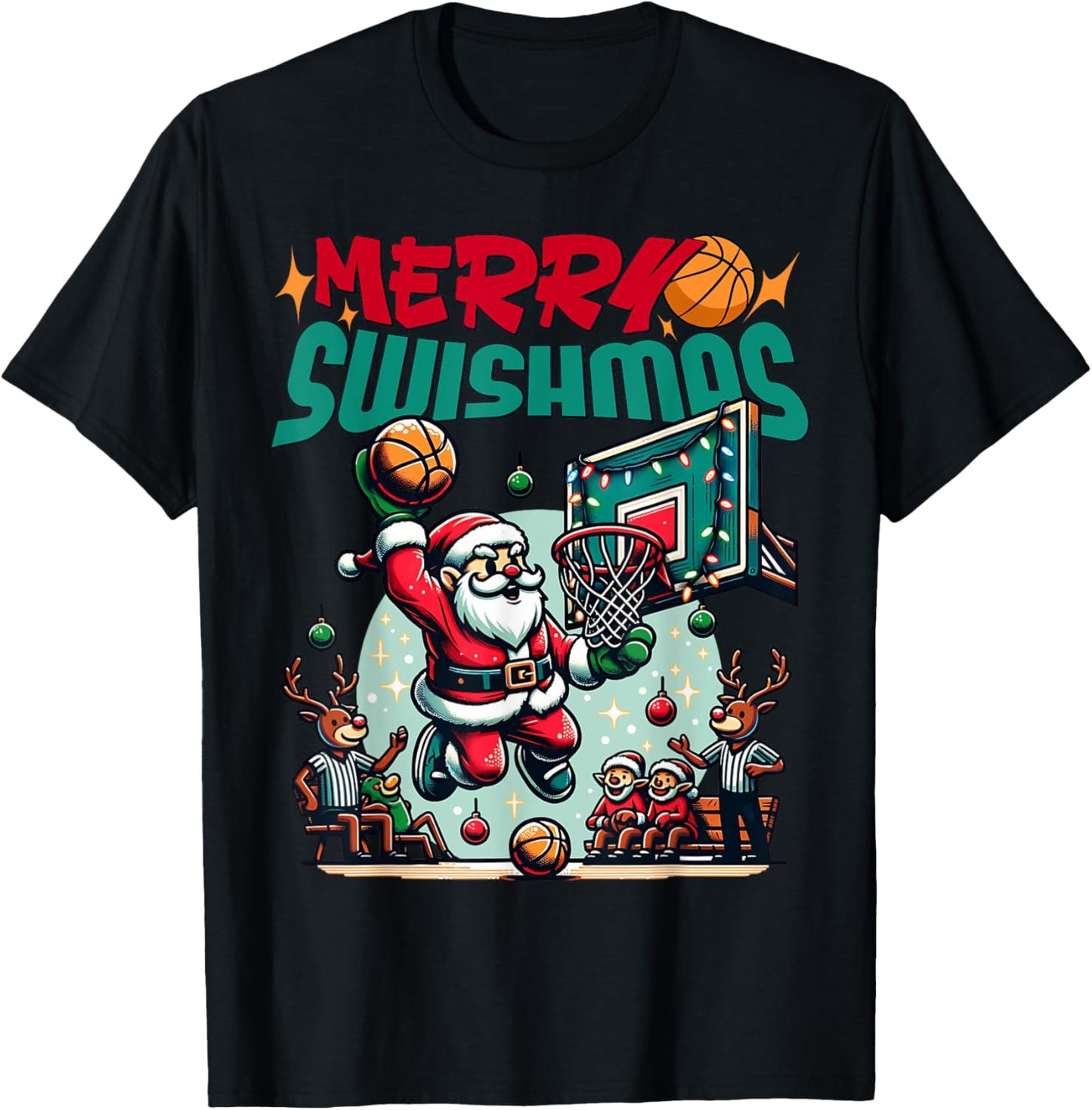 Merry Swishmas Christmas Xmas Basketball Funny