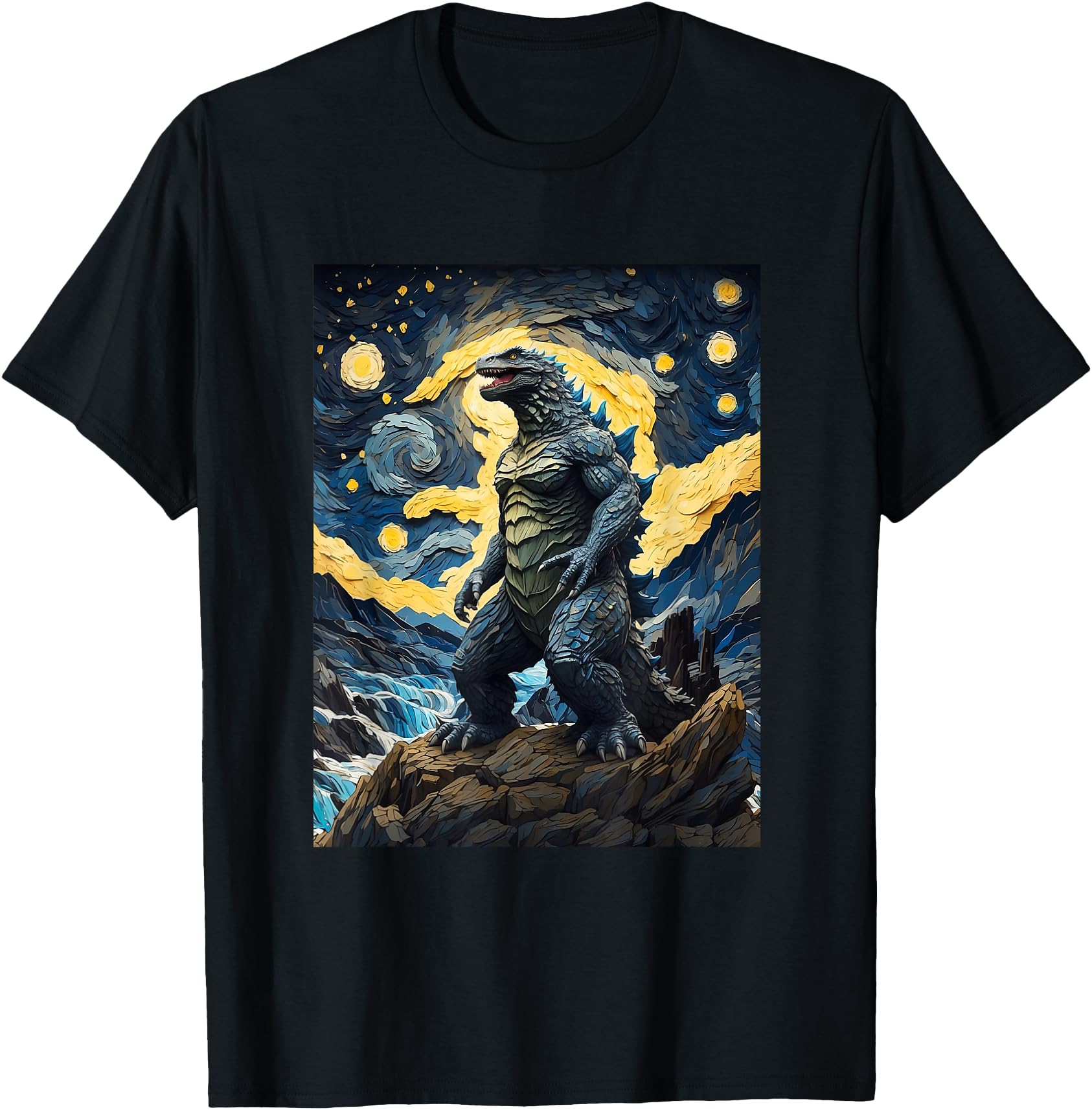 Japanese Monster Kaiju in Van Gogh Starry Night