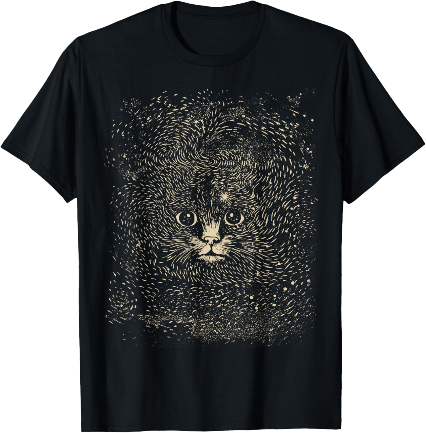 Cat Dark Academia Shirt Starry Cat Kitten for Pet Cat Lover T-Shirt for Men Women Kids