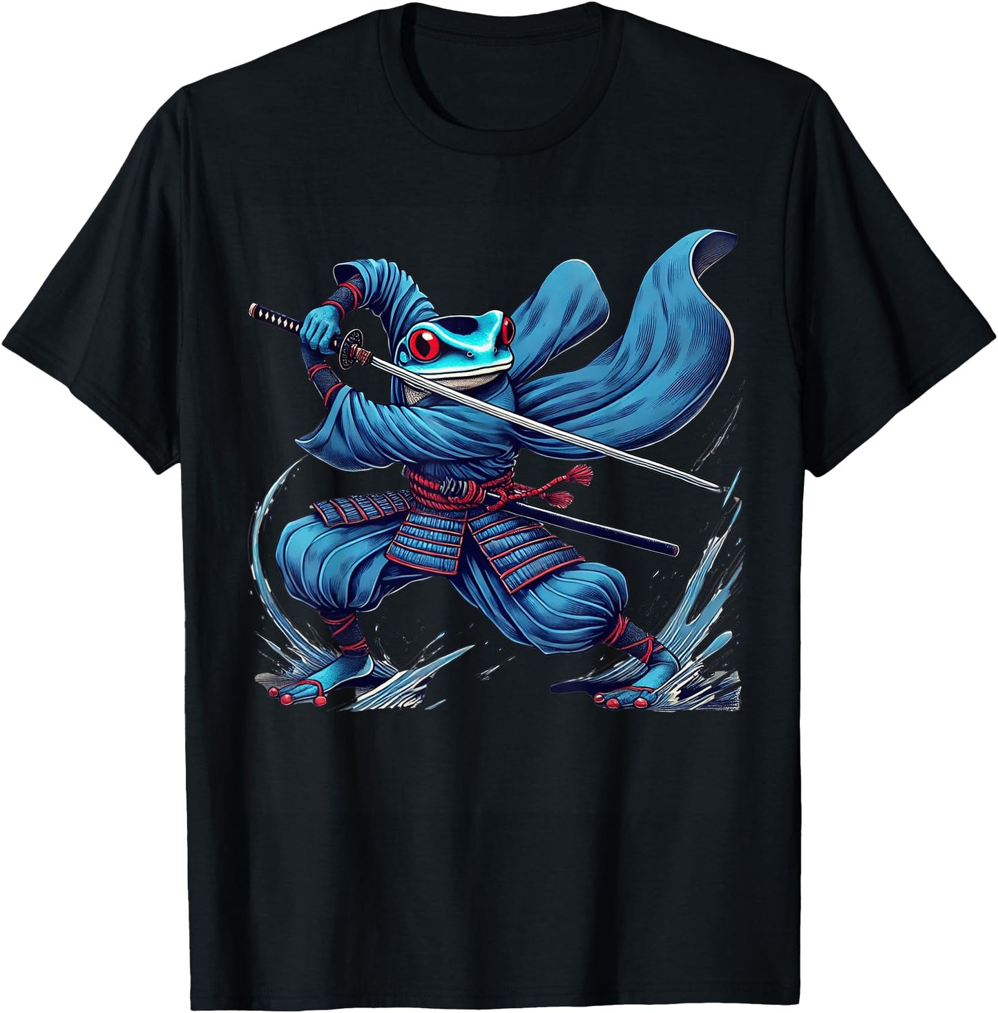 Japanese Samurai Frog Warrior Ninja Vintage Tee for Men