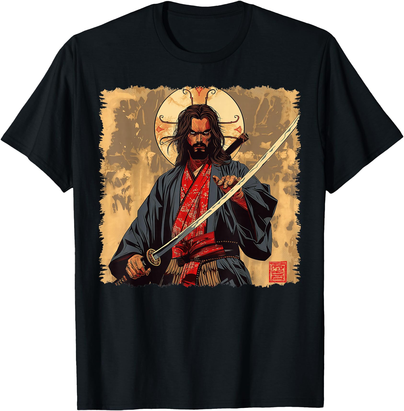 Jesus Christian Religious Japanese Art Samurai