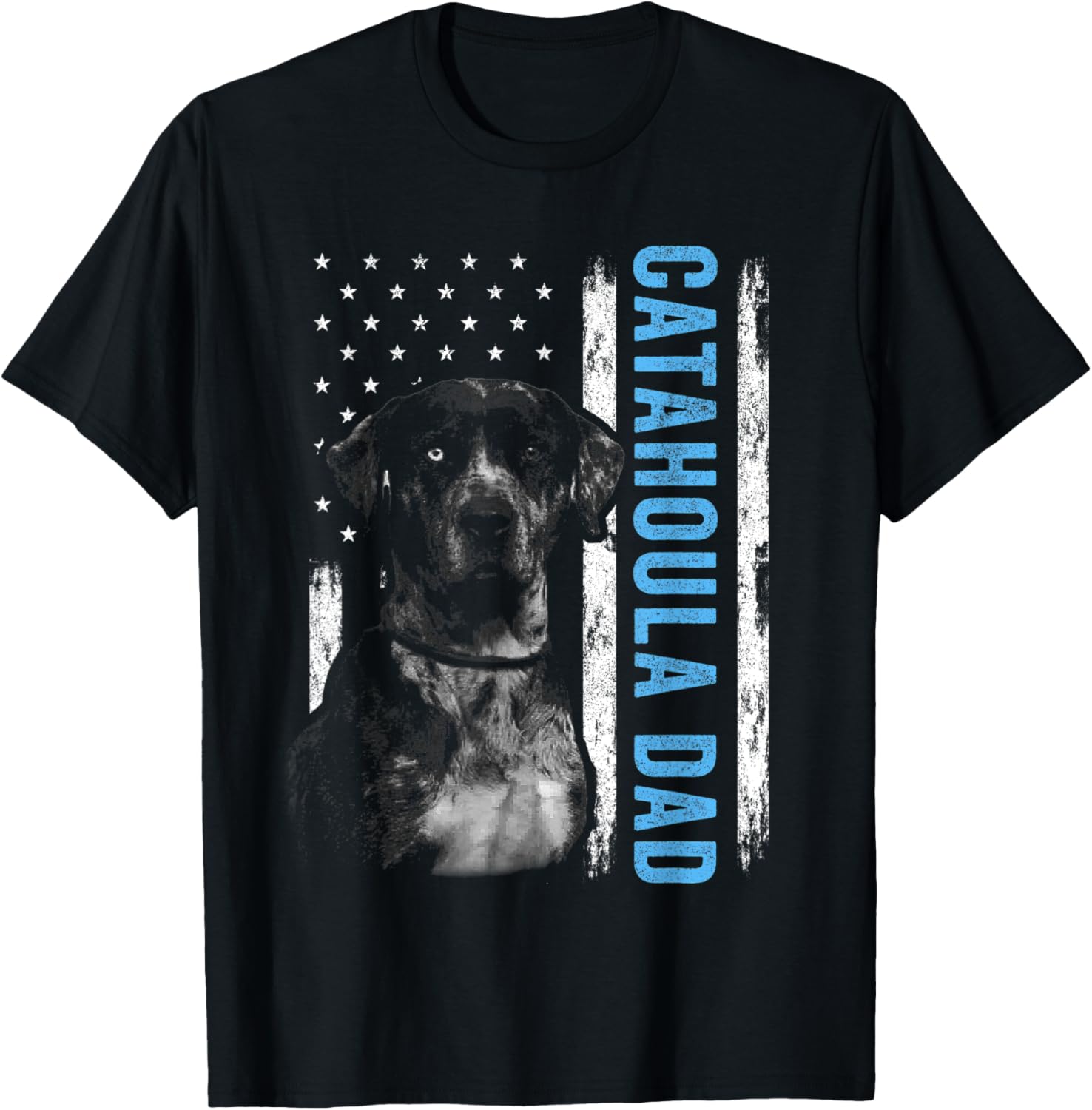 Catahoula Dad Shirt For Men, Vintage American Flag Dog Dad T-Shirt