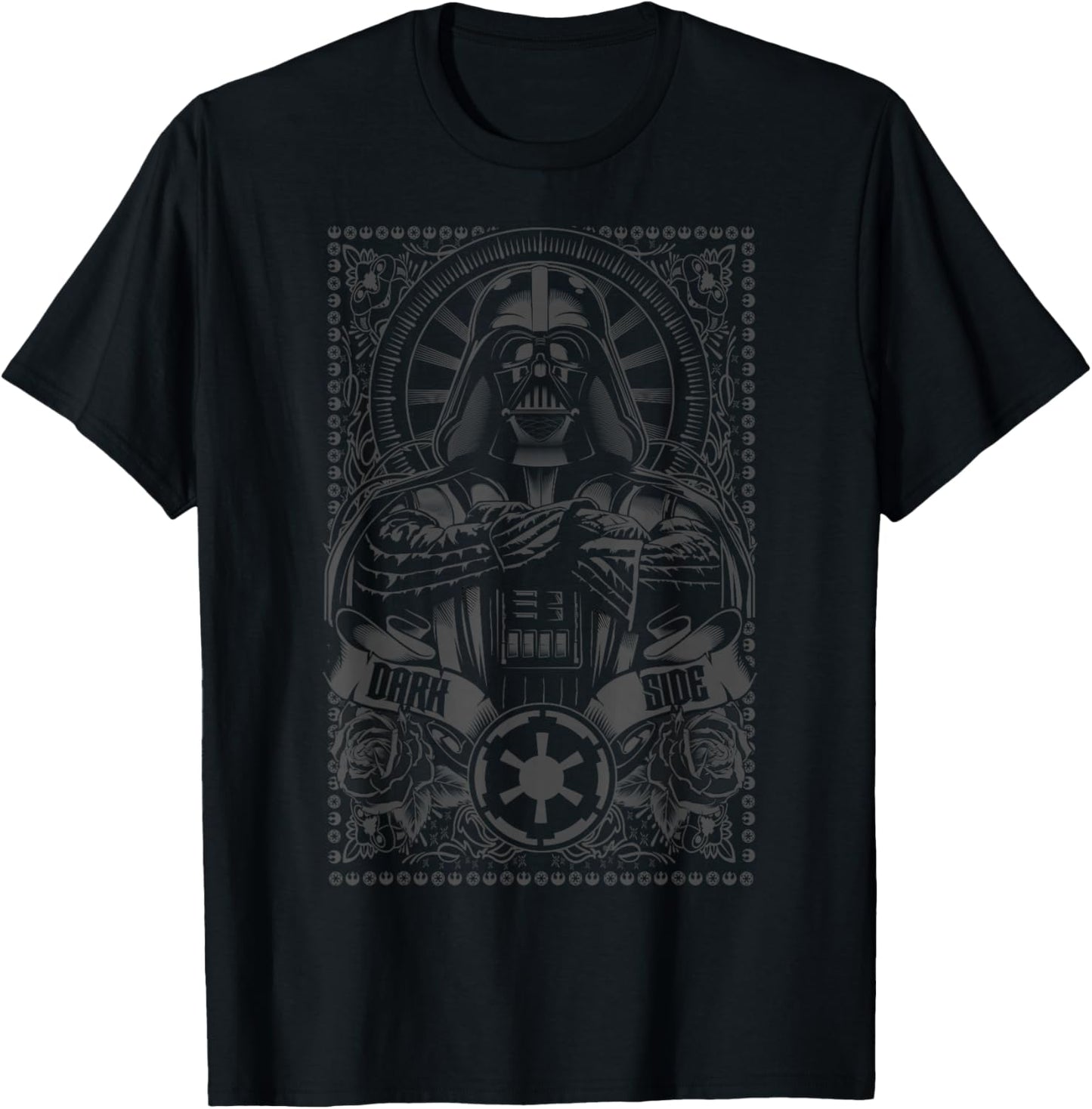 Star Wars Dark Side Darth Vader Ornate Etching T-Shirt