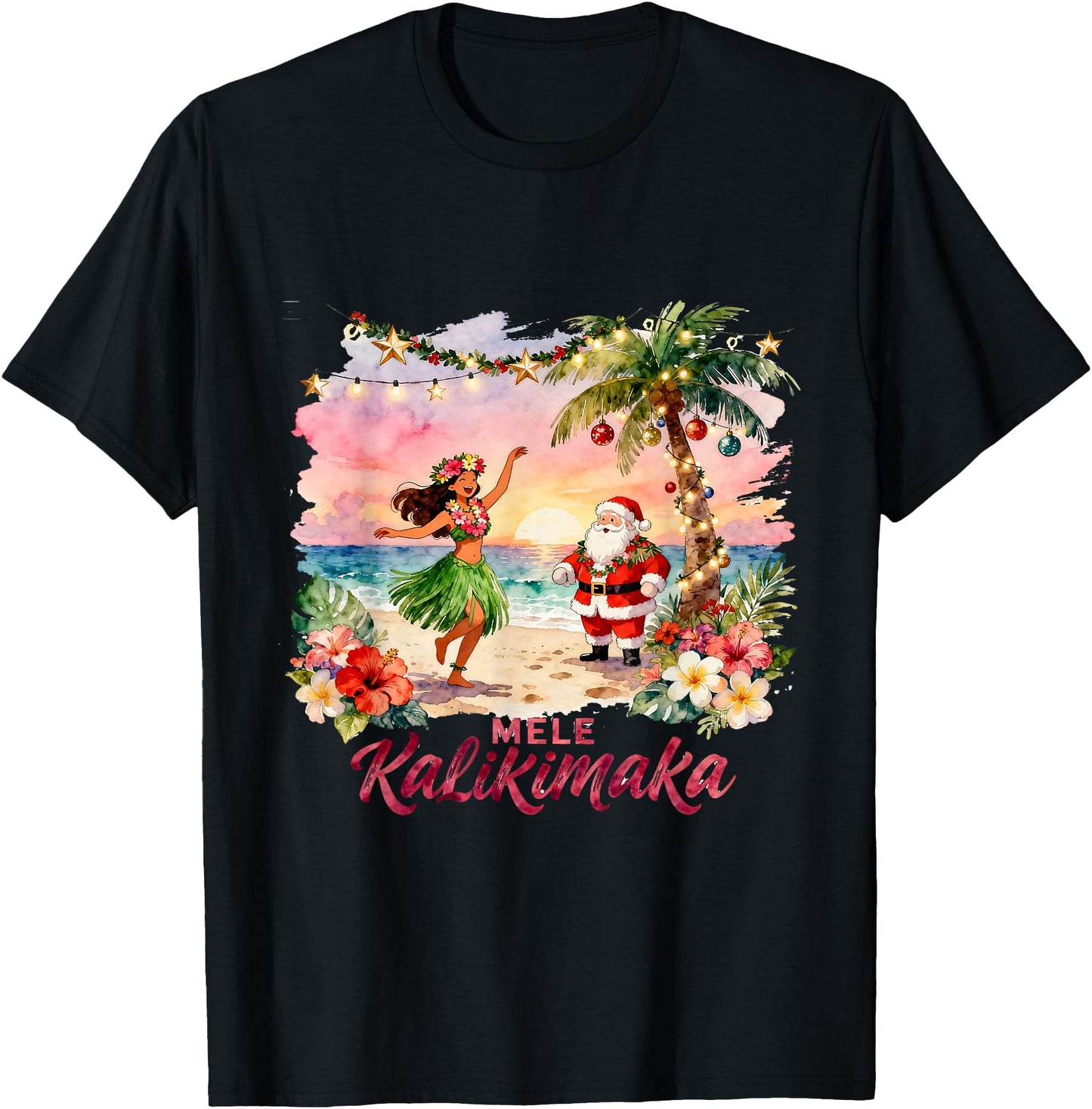 Hawaiian Cocktail Party Santa Turtle Beach Mele Kalikimaka
