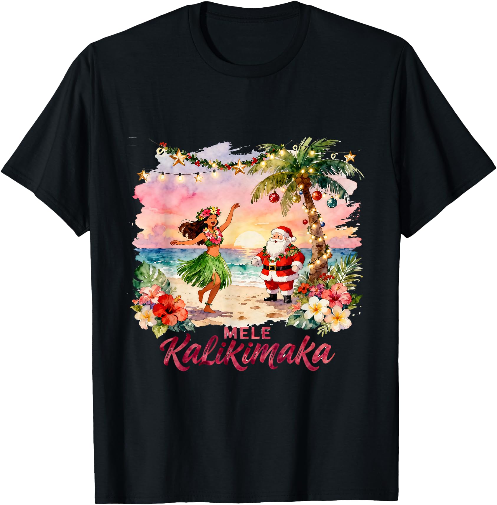 Hawaiian Cocktail Party Santa Turtle Beach Mele Kalikimaka