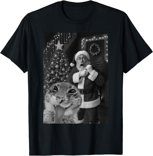 Cat Taking A Selfie Santa Christmas Xmas Pajamas Holiday