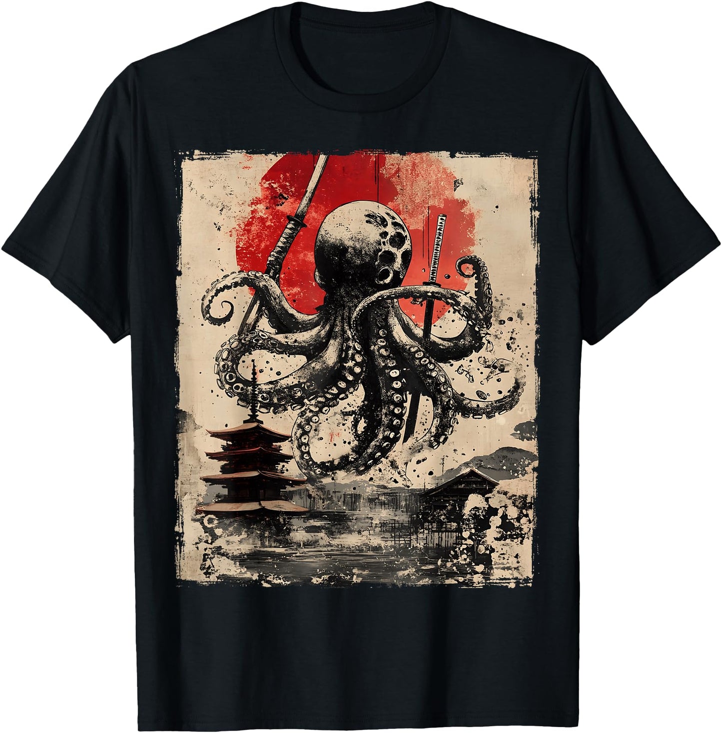 Samurai Octopus Japanese Funny Vintage Ukiyo-e Art