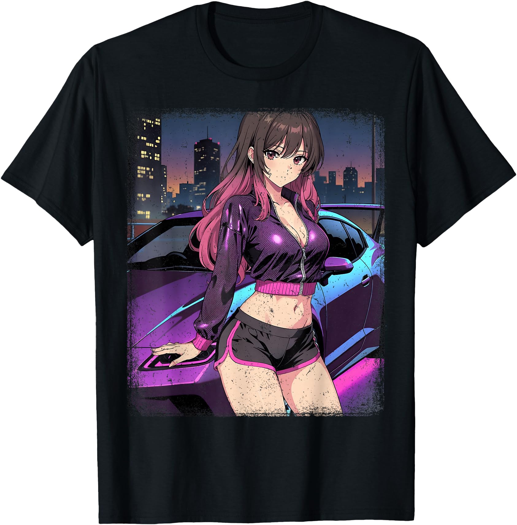 Retro Vintage Japanese JDM Race Car Waifu Anime Girl Women