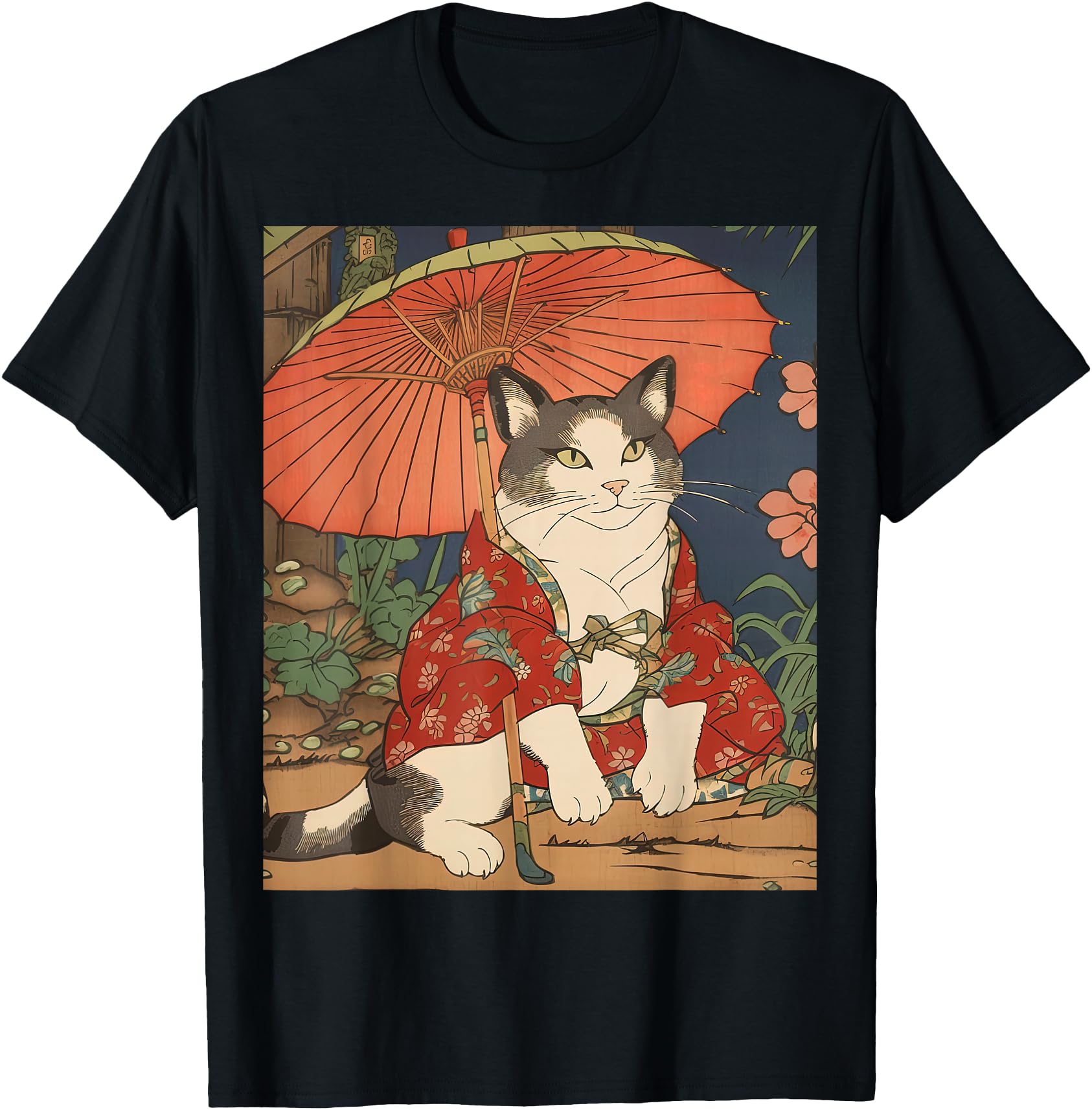 Japanese Retro Geisha Cat Neko Vintage Art Ukiyo-e