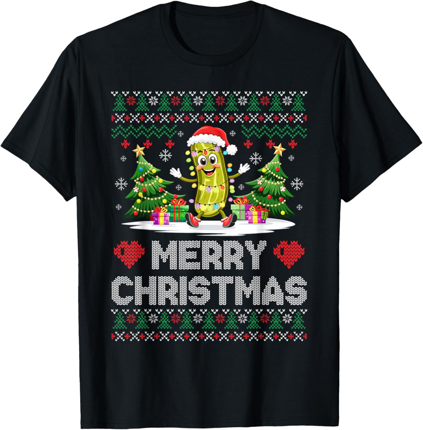 Santa Pickle Merry Christmas Funny Xmas Party Ugly Sweater