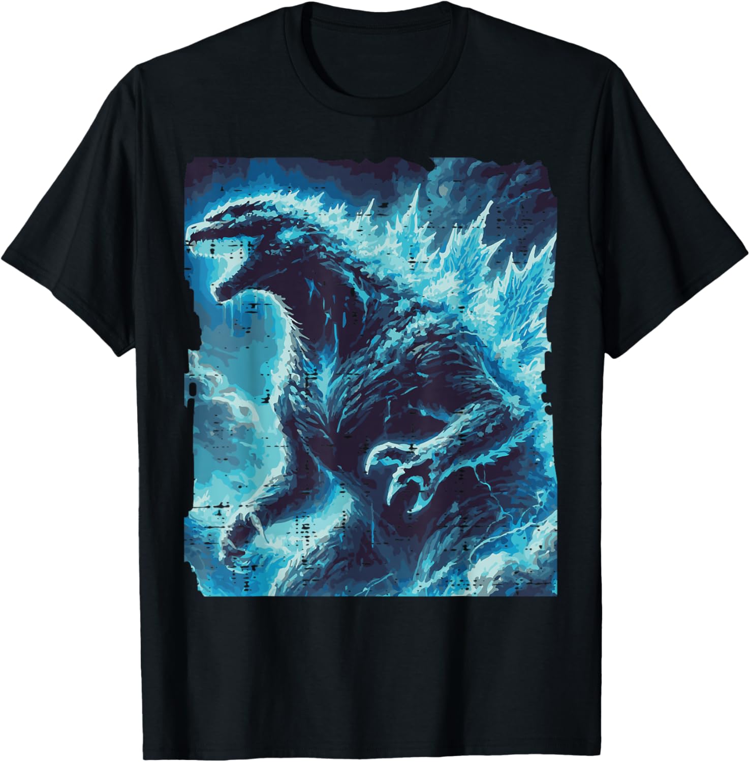 Japanese Blue Kaiju Monster Art Men Boys Kids Youth Teens