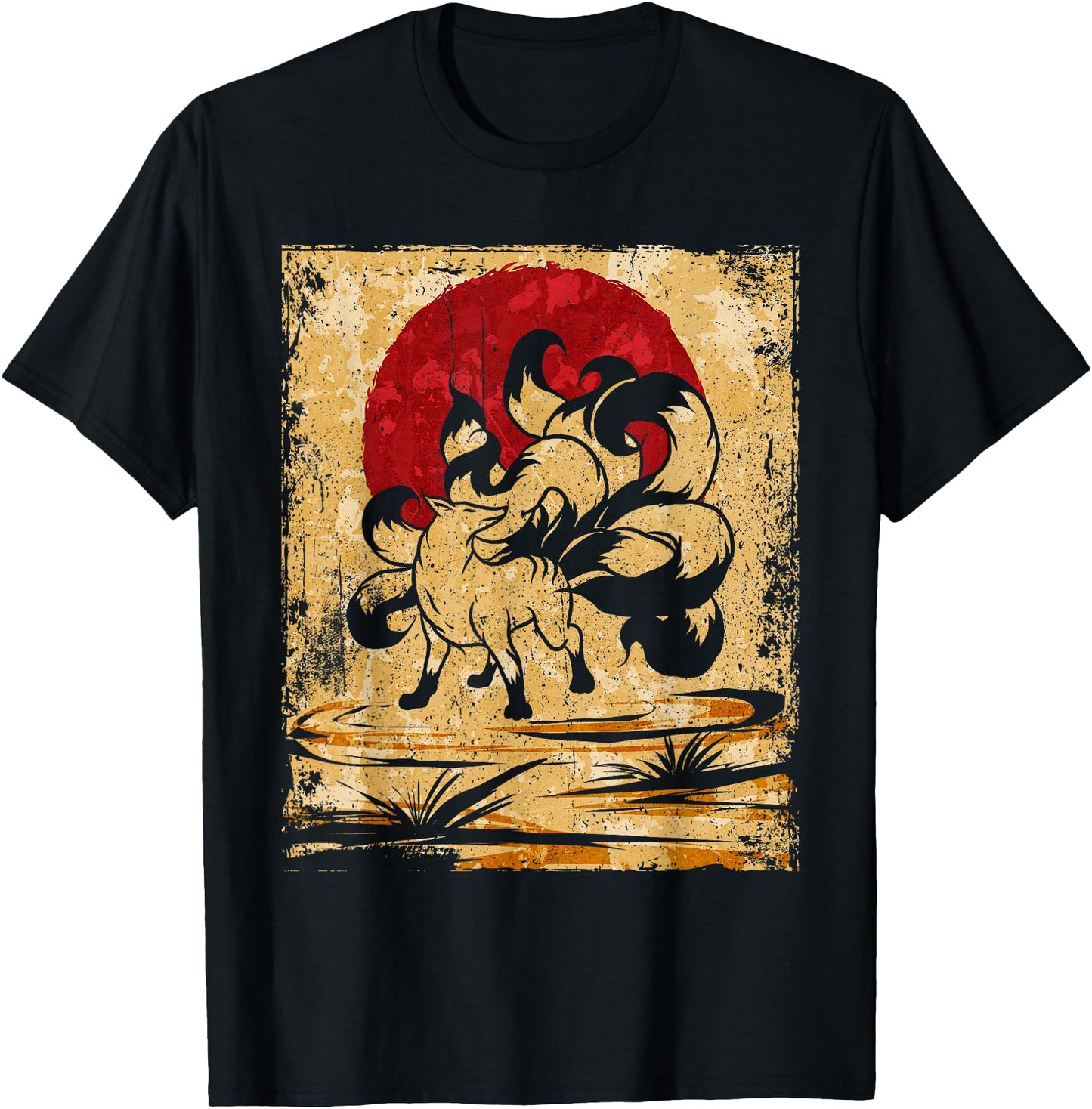 Nine Tailed Fox Japanese Art Retro