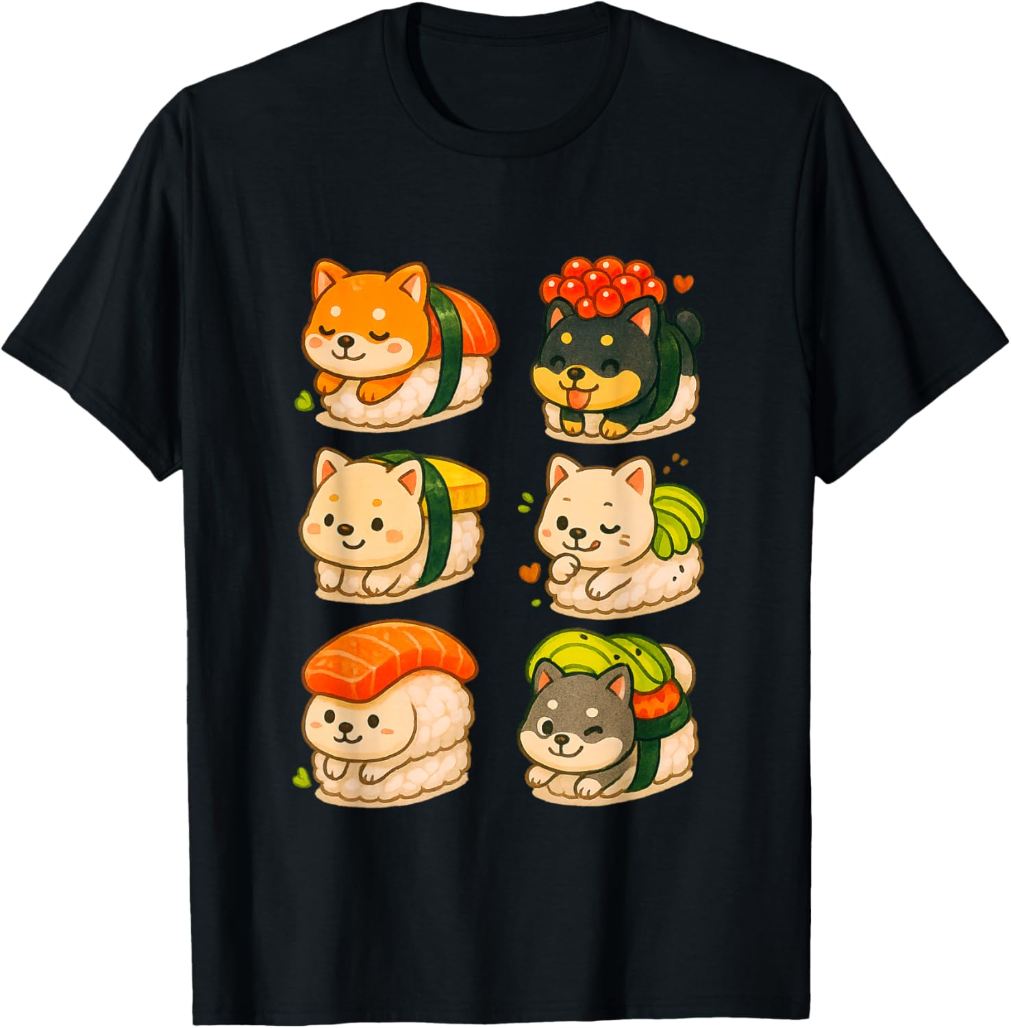 Kawaii Shiba Inu Sushi Roll Set in Funny Chibi Style