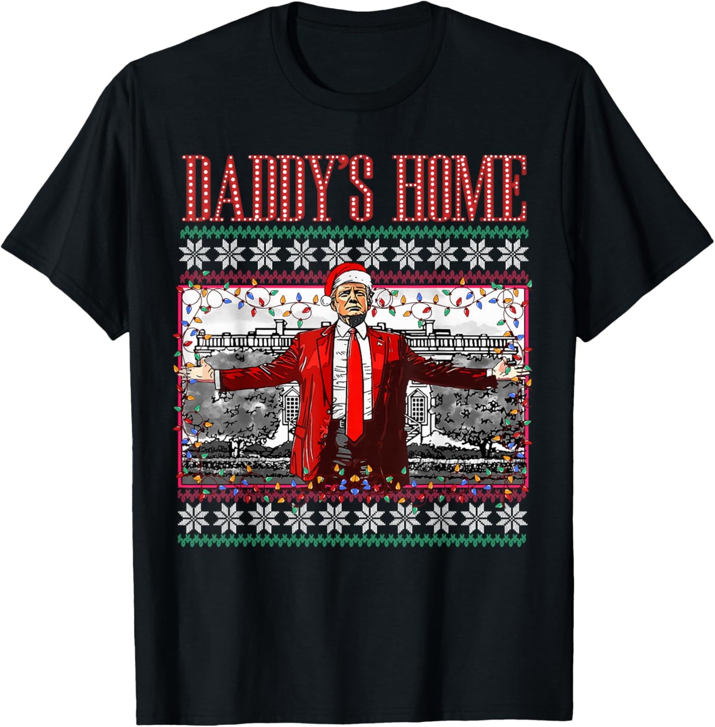 Funny Daddy's Home Trump Ugly Christmas Sweater Xmas Pajamas