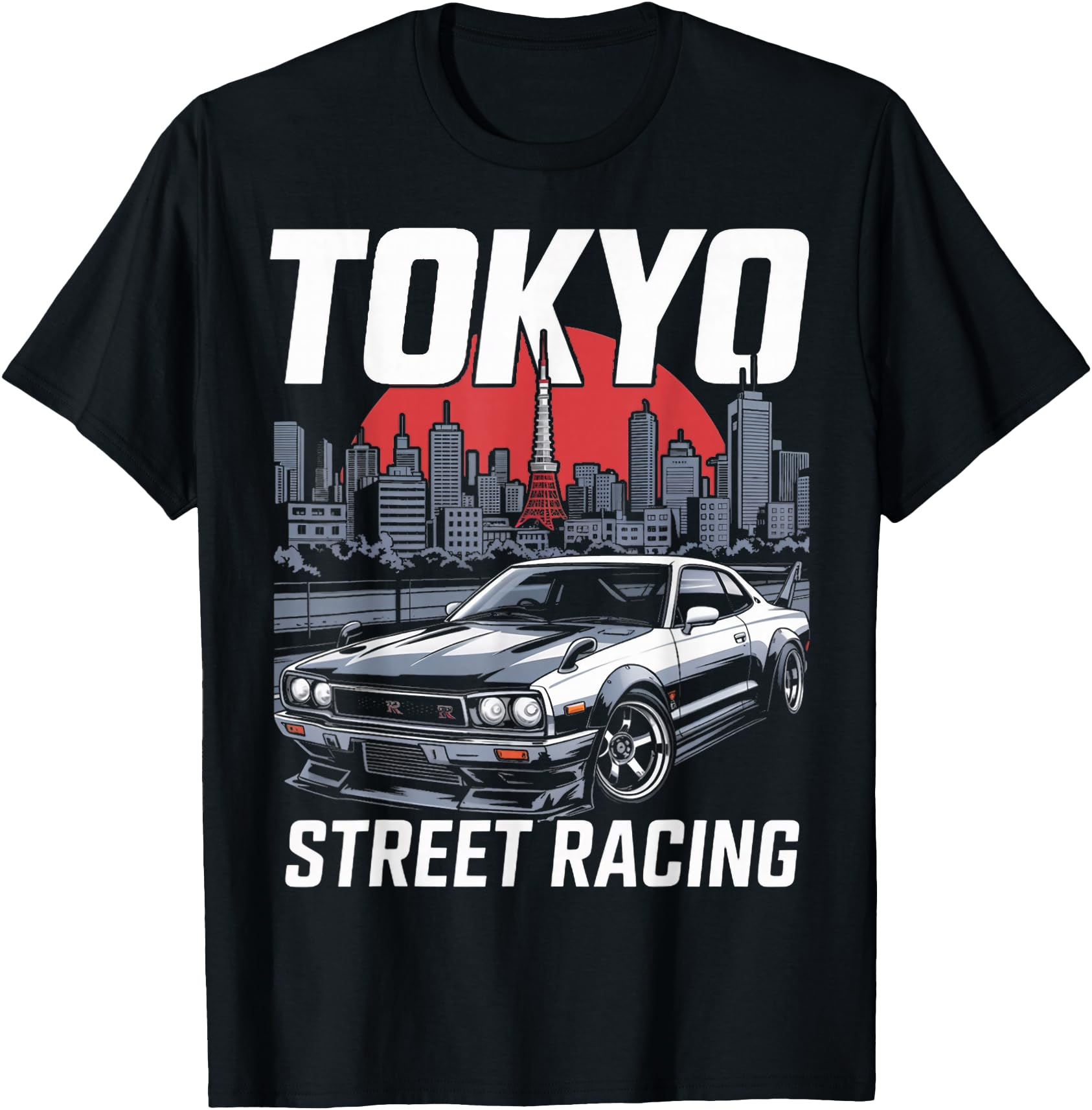 Street Racing Car Japanese Flag Japan Culture Tokyo Japan