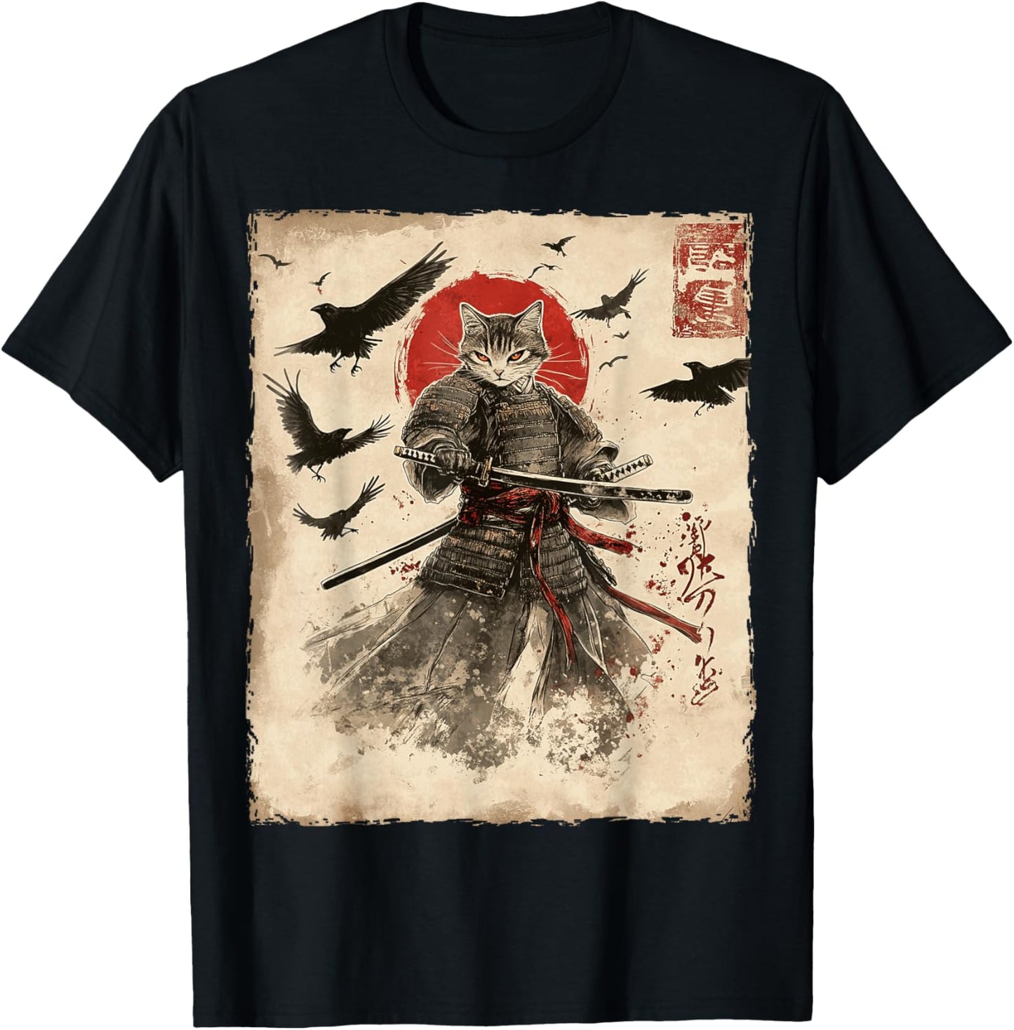 Cat Samurai Graphic Japanese Warrior Anime