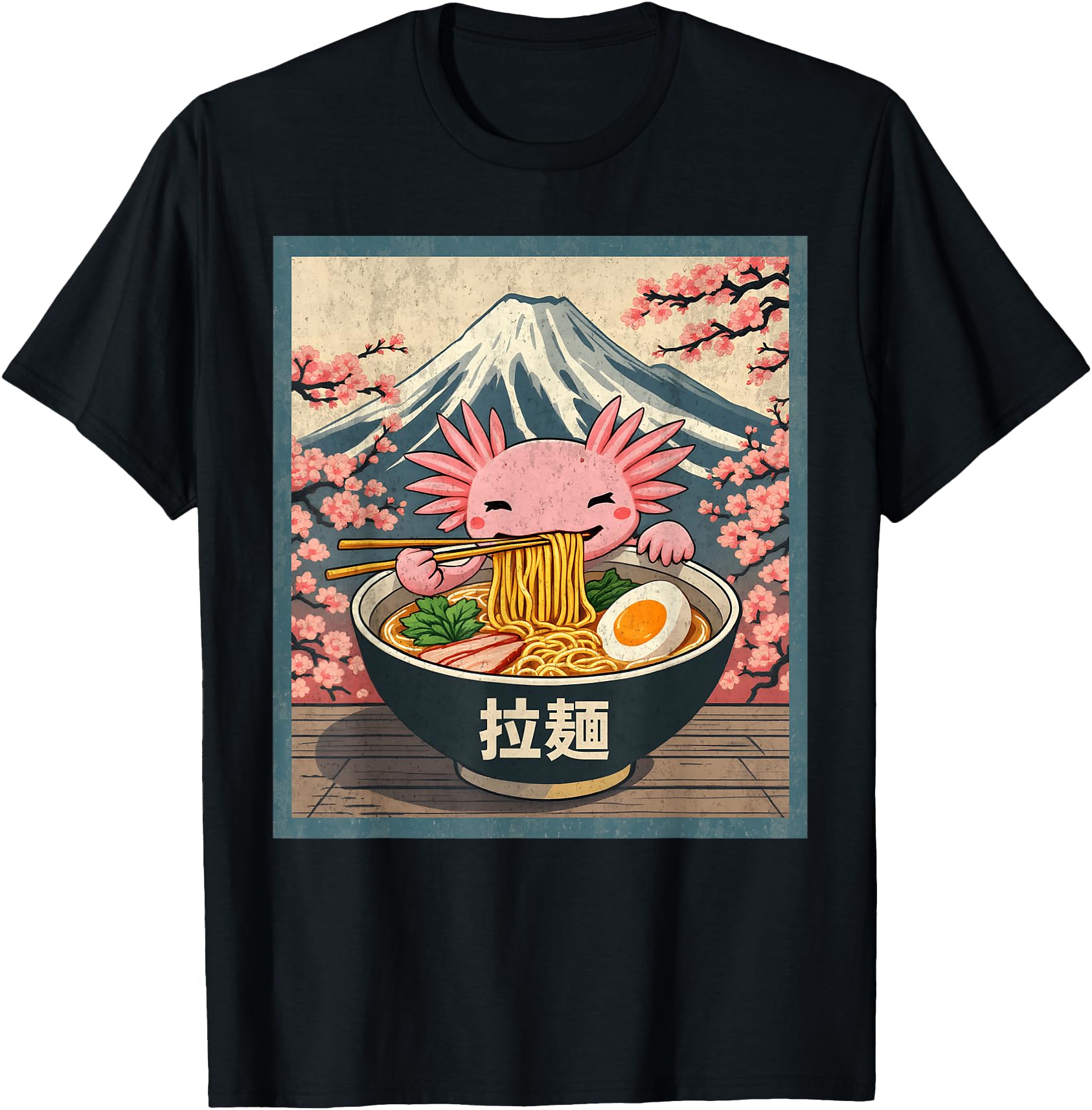 Axolotl Ramen Anime Shirt For Men Women - Unisex, Anime, Axolotl, Ramen, Black, Small, Short Sleeve,