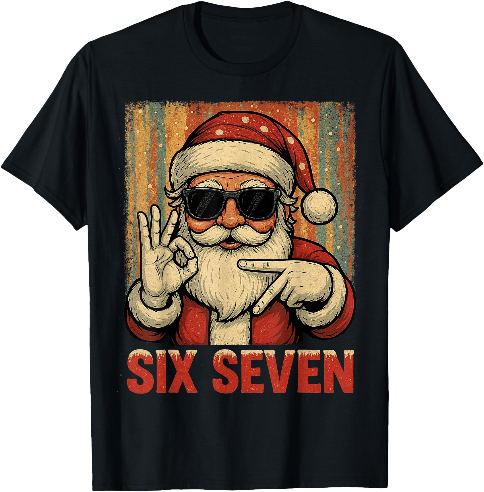 Funny Six Seven Meme Christmas Cool Santa Saying 6 7