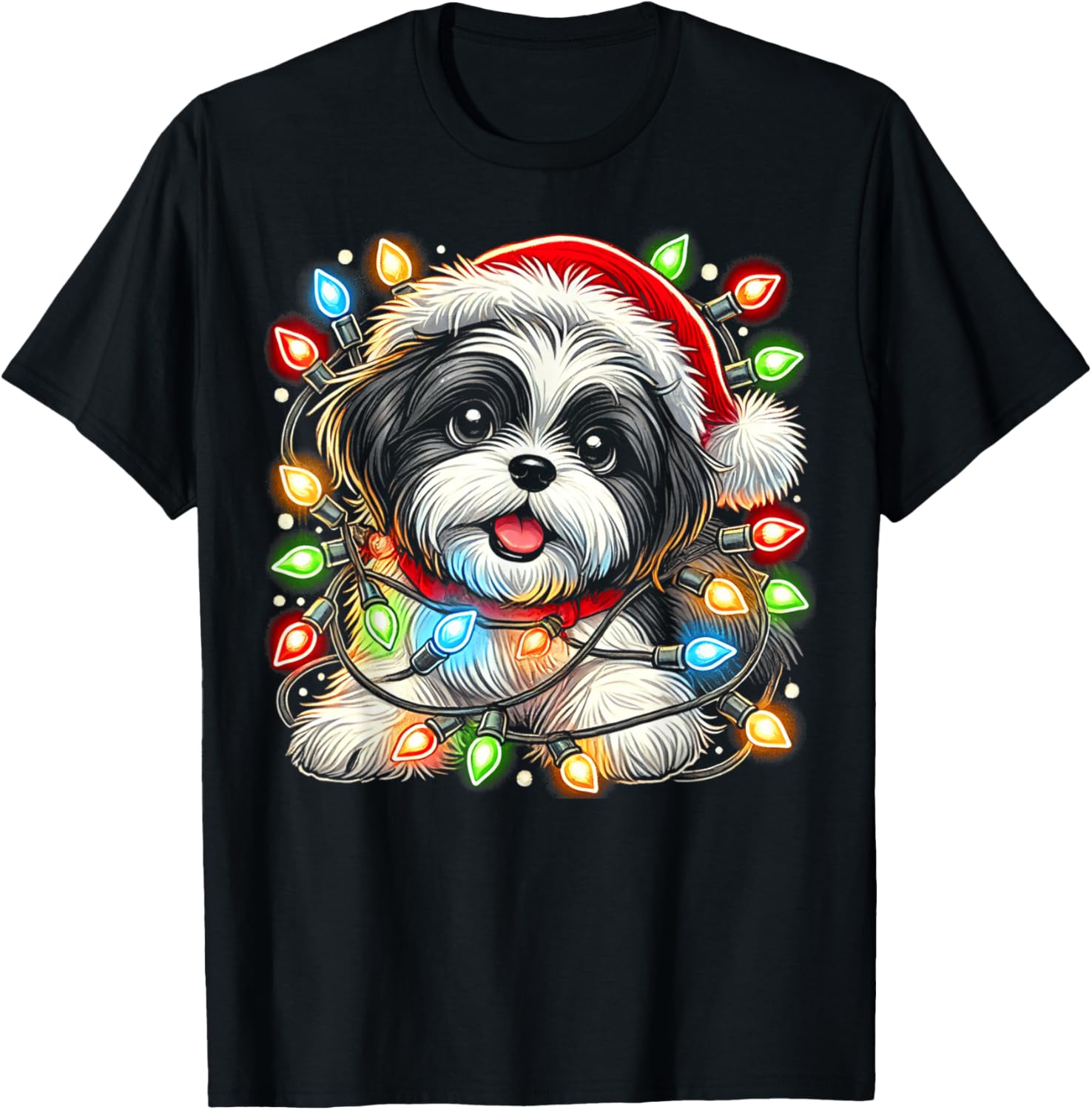 Merry Christmas Xmas Shih Tzu Santa Dog