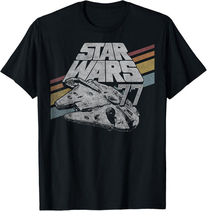 Star Wars Millennium Falcon 77 Retro Diagonal Stripe Disney+