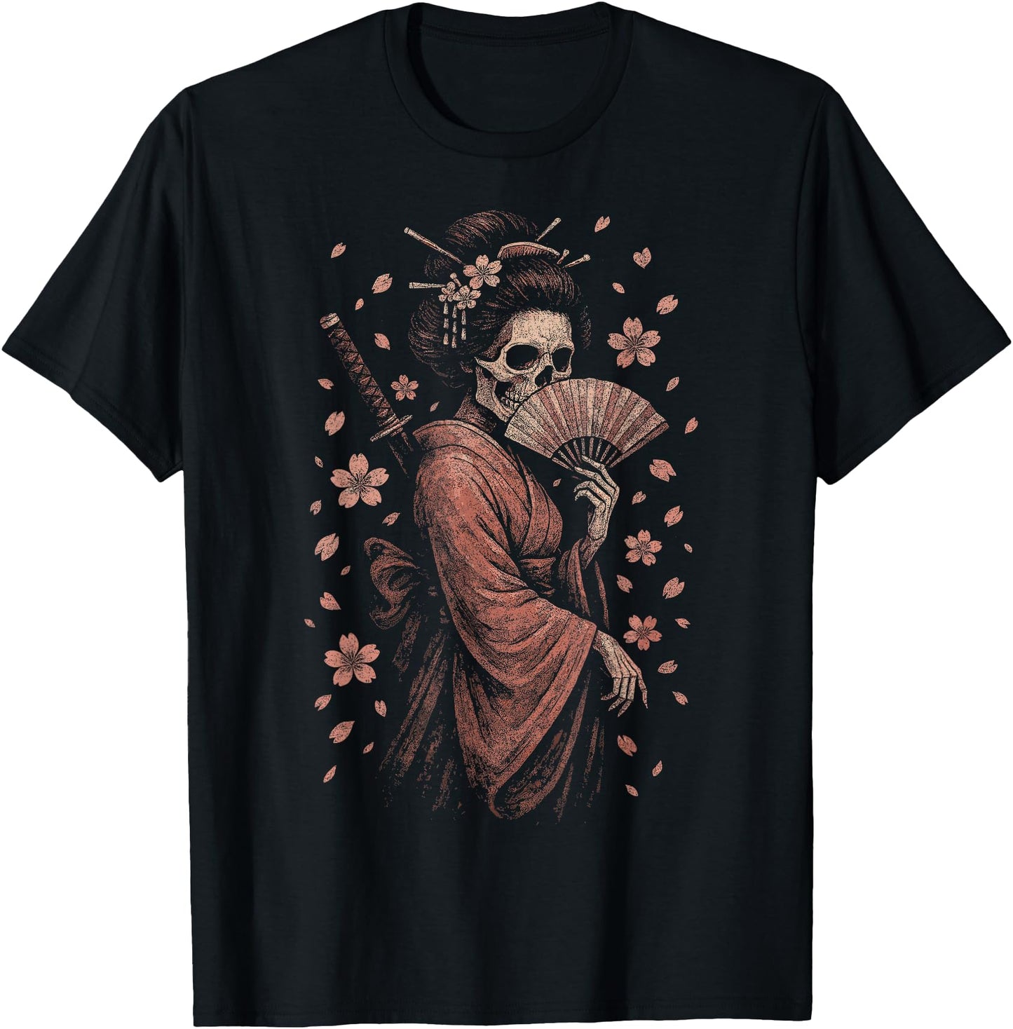 Skeleton Geisha Gothic Floral Japanese Cherry Blossom