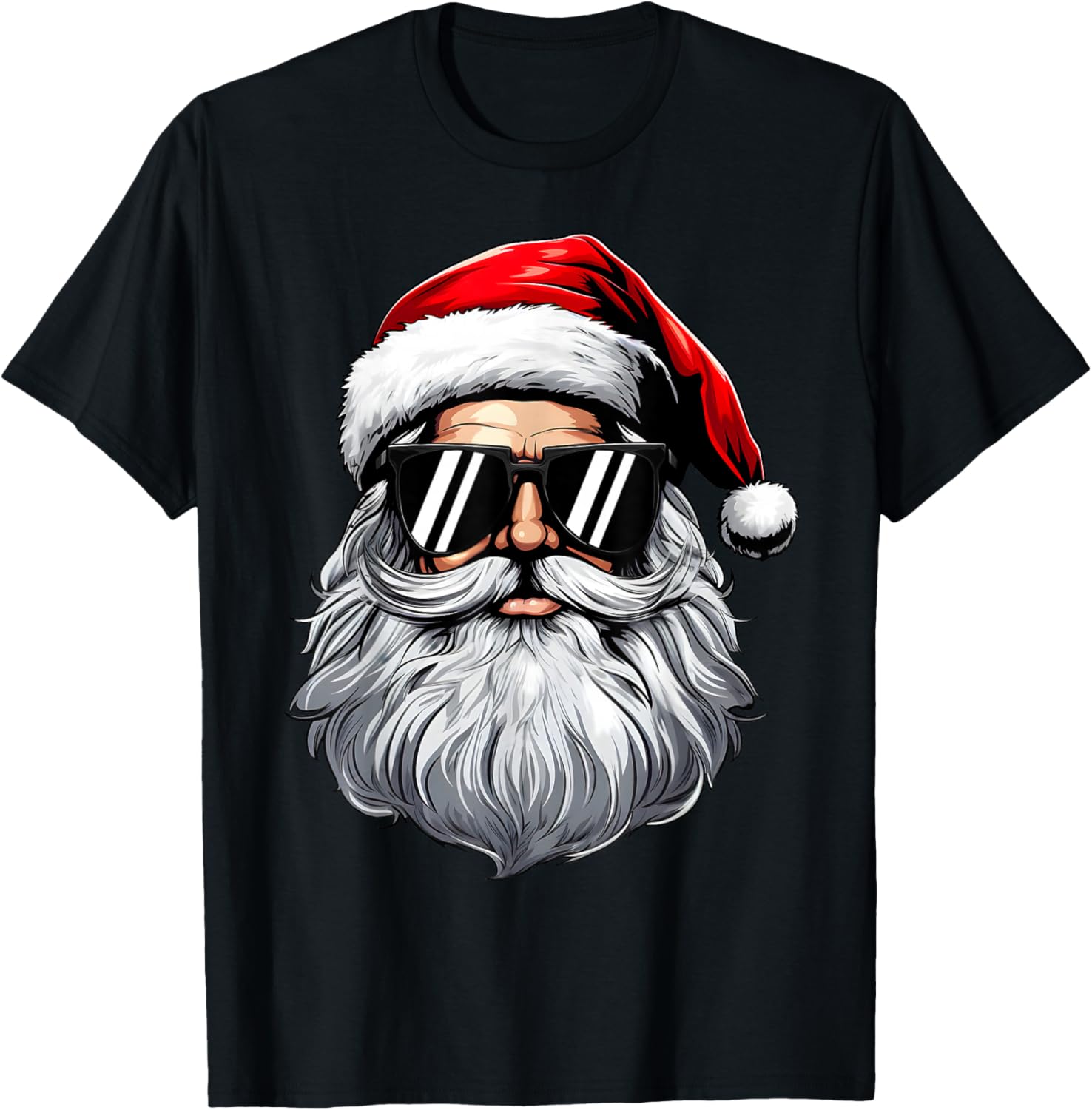 Santa Face Retro Sunglasses Christmas Shirts for Mens Boys