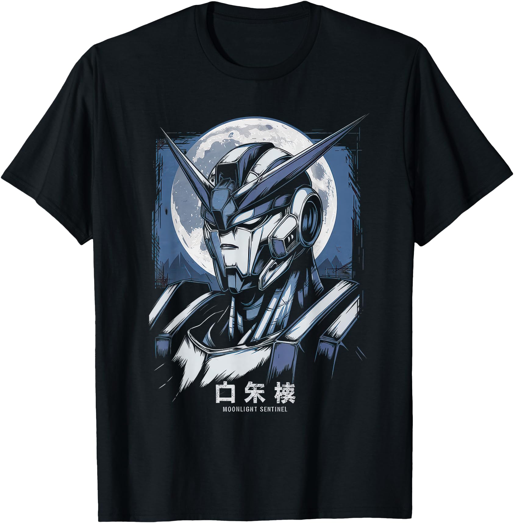 Mecha Tshirt Japanese Mecha Robot Head Anime Art Ukiyo-E