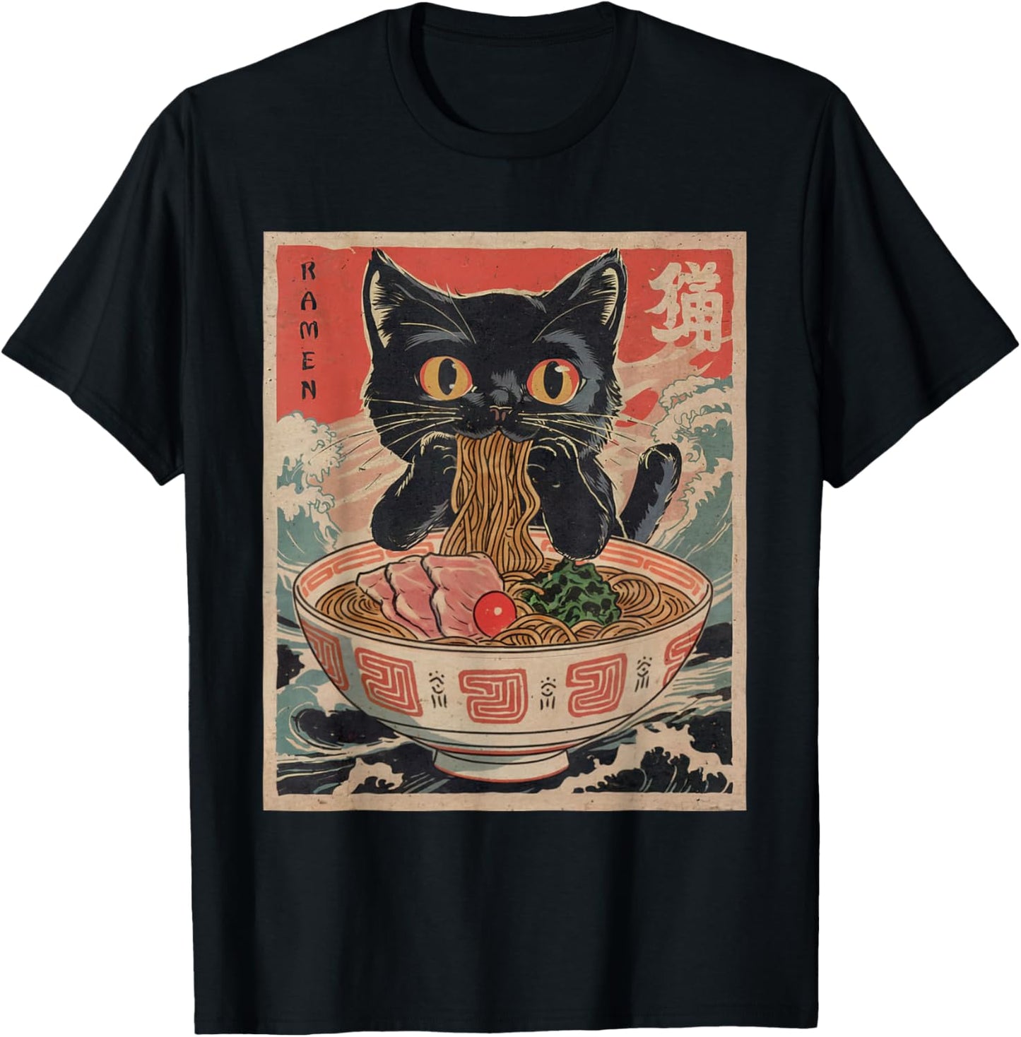 Anime Shirt Cat Ramen Noodle Funny Japanese Kawaii Graphic