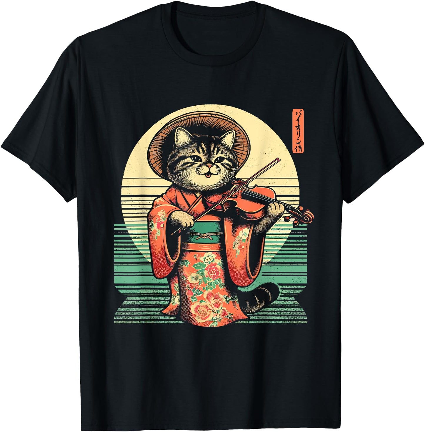 Japanese Samurai Cat Playing The Violin Men Women Girls