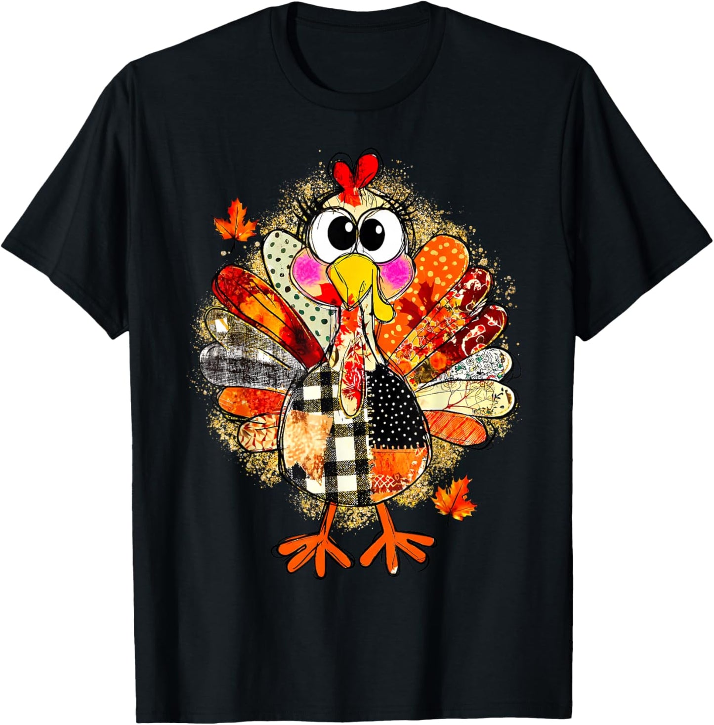 Thanksgiving Thankful Funny Turkey Brushstroke Watercolor