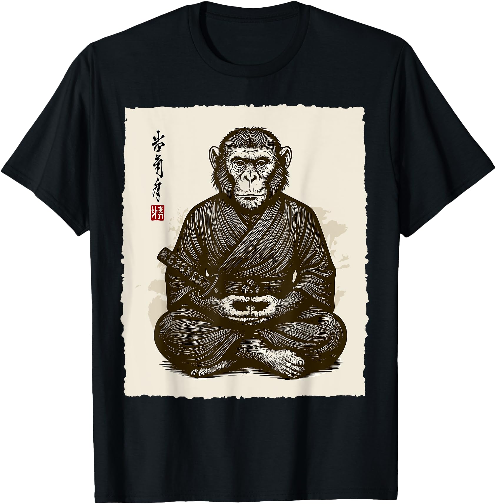 Samurai Warrior Monkey Japanese Katana Bushido Animal Art