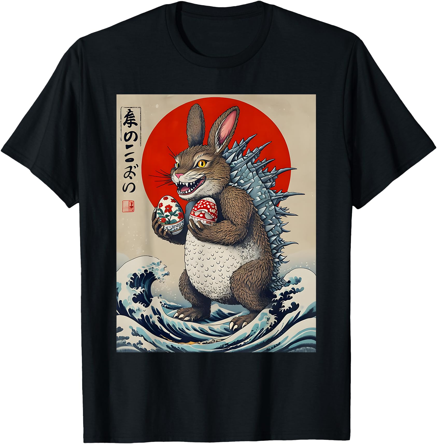 Bunnyzilla Japanese Art Funny Bunny Rabbit Japanese Easter