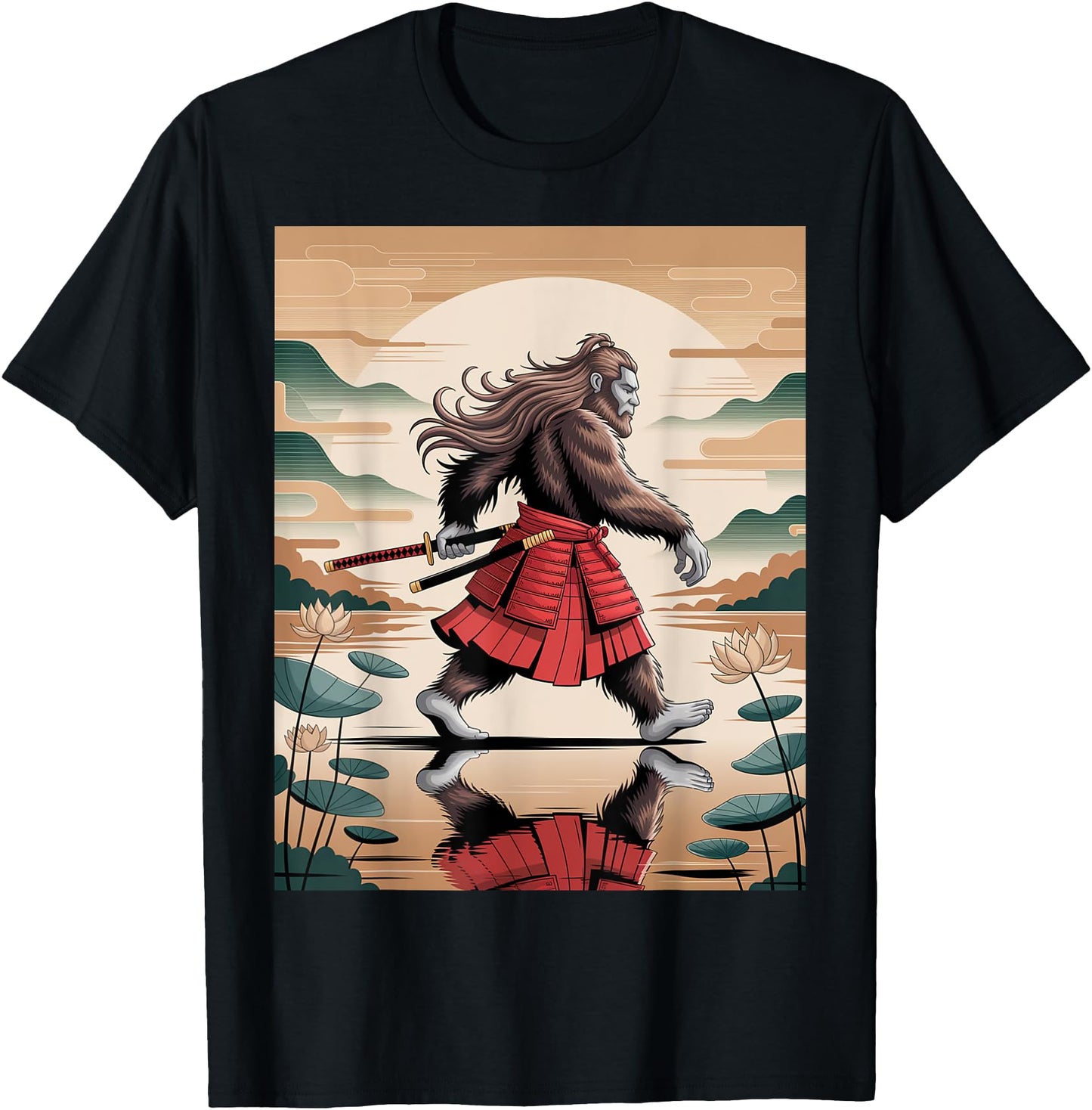 Cool Vintage Bigfoot Samurai Japanese Art for Men
