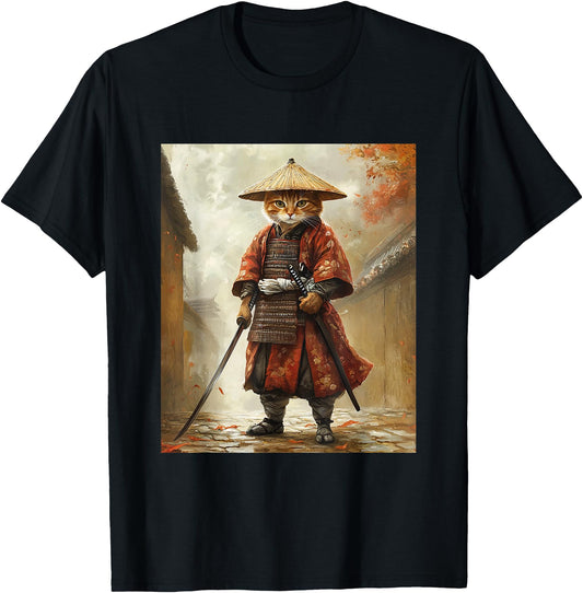 Cat Samurai Japan Japanese Funny Graphic