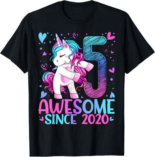 5th Birthday Unicorn Awesome Since 2020 Birthday Girl Party