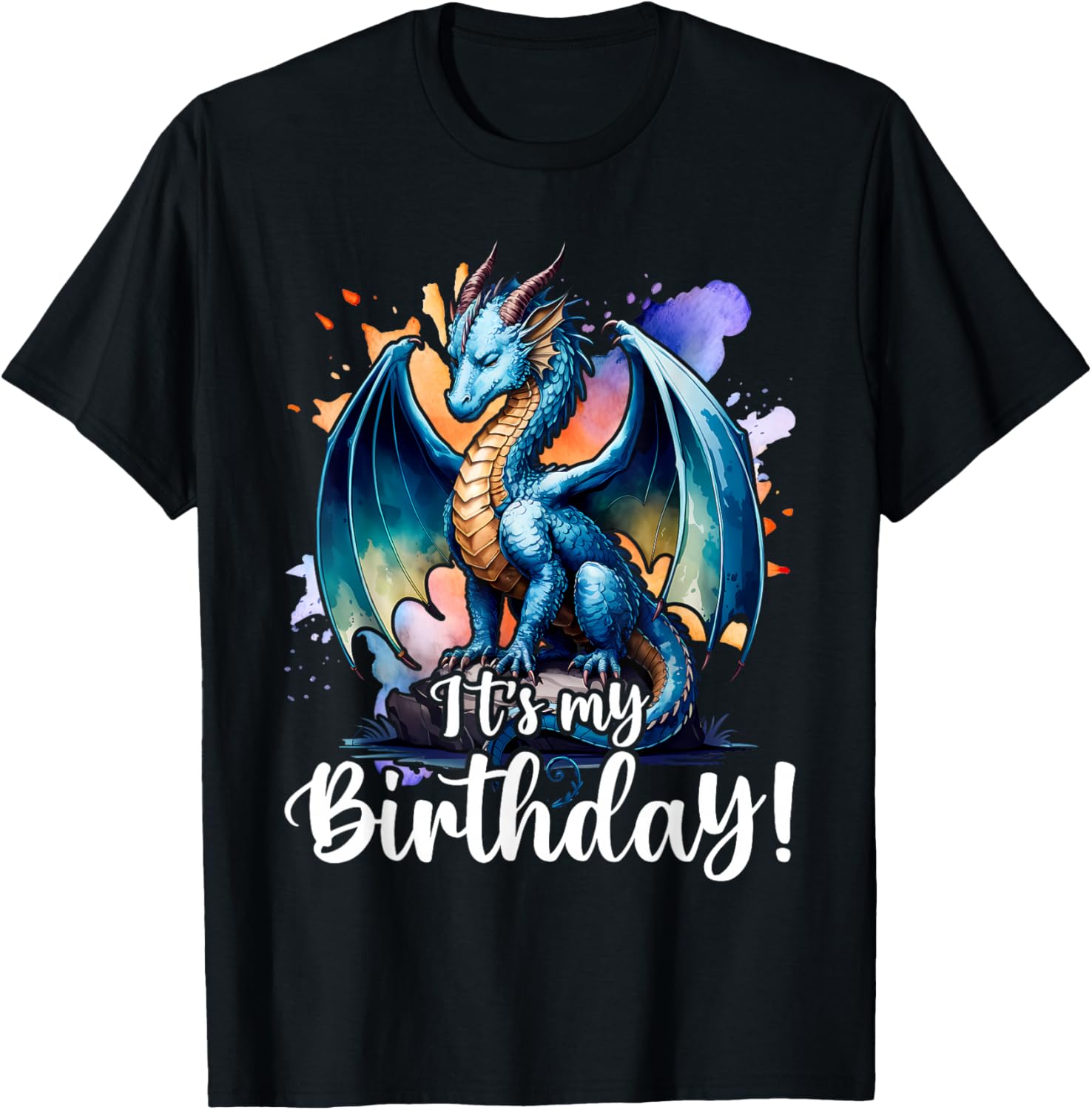 It's My Birthday Dragon Themed - Dragons Lover Watercolor