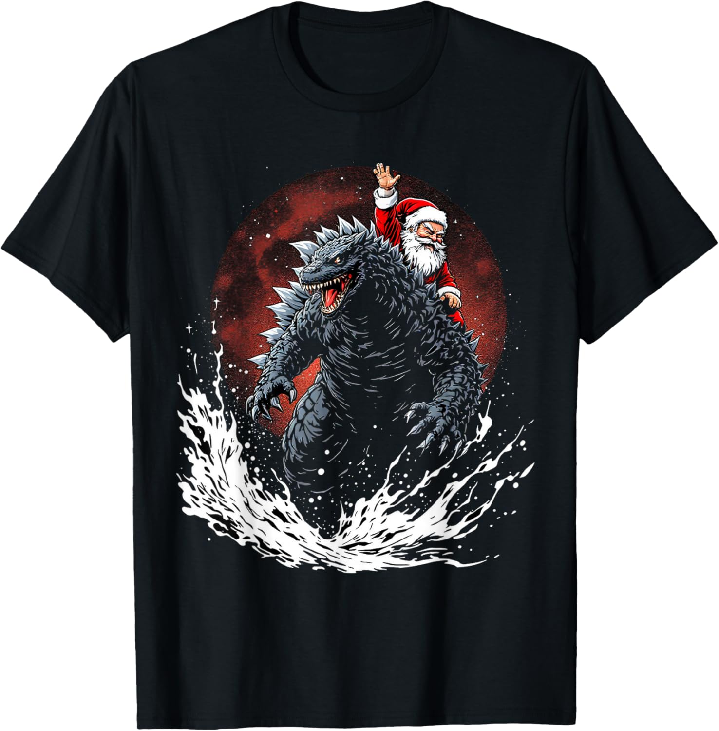 Santa Riding The Japanese Monster Kaiju for Christmas