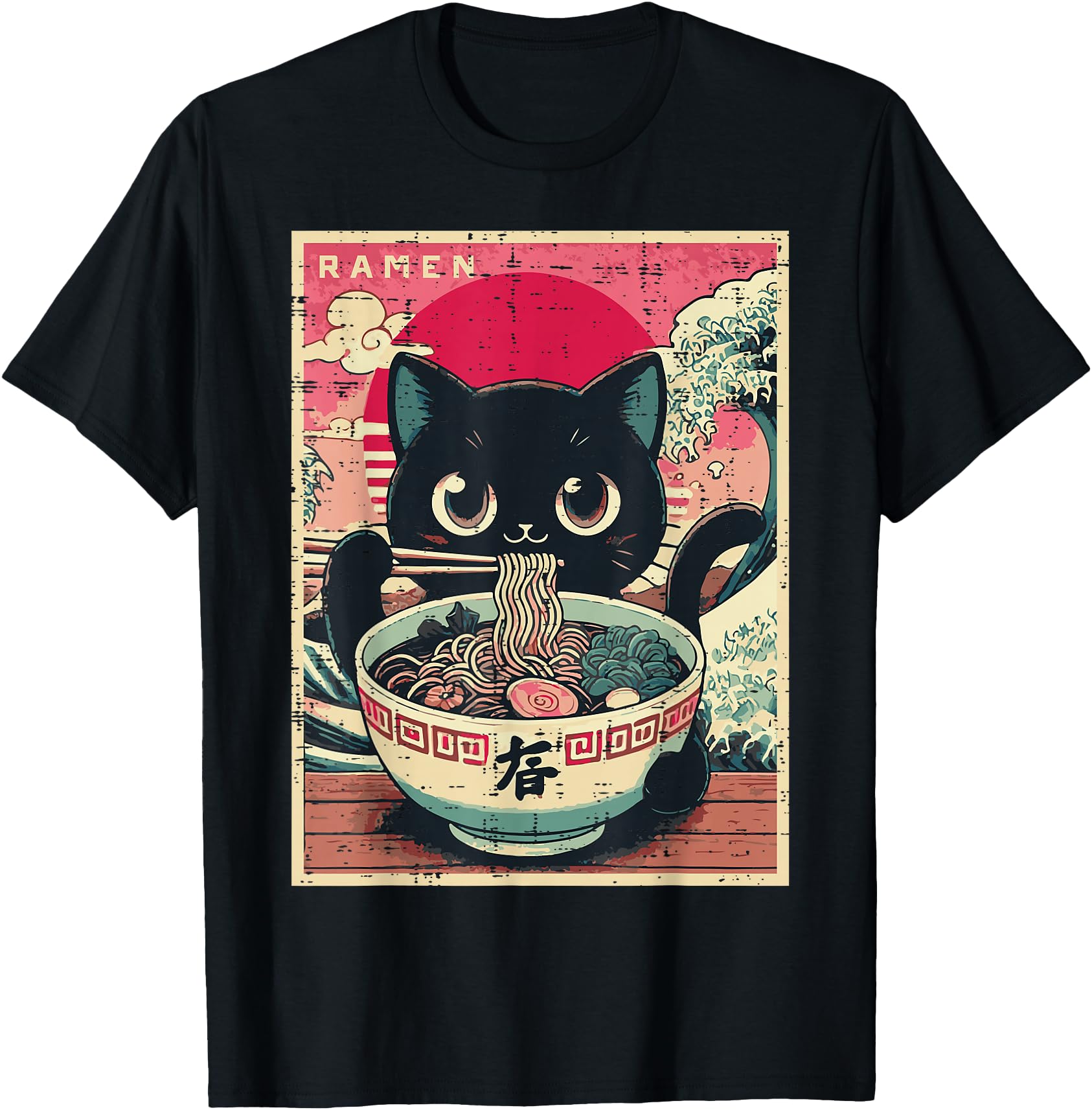 Japanese Anime Cat Ramen Kawaii Poster Art Girls Women